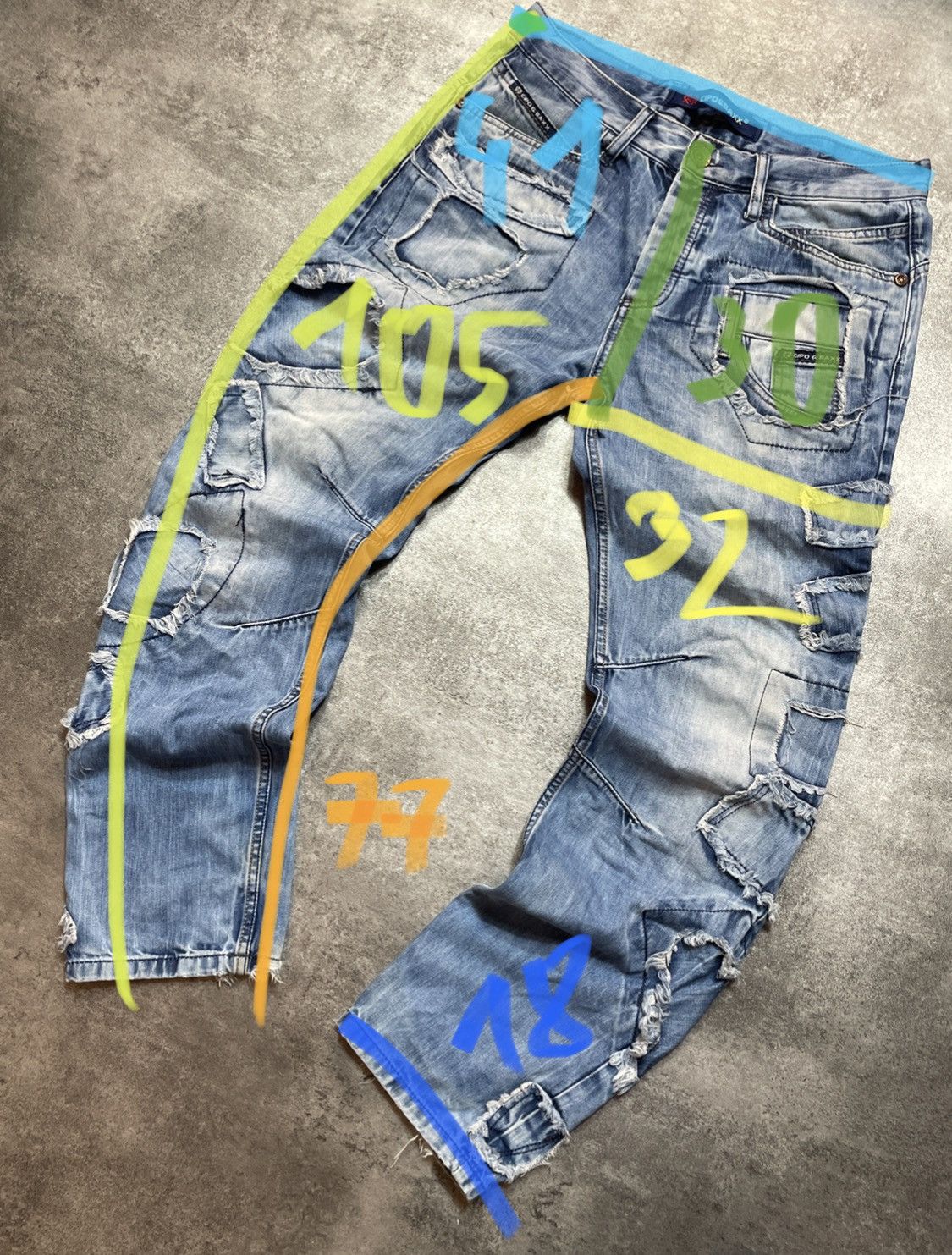 Vintage 🔥RARE🔥Vintage Y2K Denim Jeans Distressed Rare Avant Garde Size US 32 / EU 48 - 20 Thumbnail