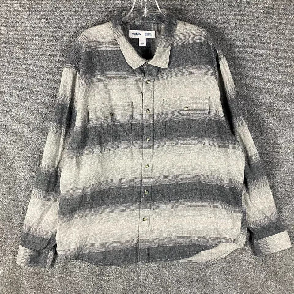 Old Navy Old Navy Flannel Shirt Men's XXL Regular Fit 2XL Gray Size US XXL / EU 58 / 5 - 1 Thumbnail
