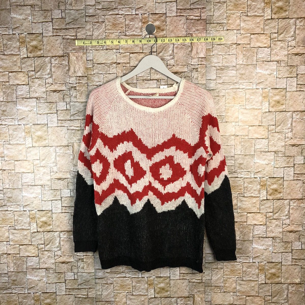 Homespun Knitwear × Japanese Brand KJ Collection Red Knitwear #A1107 Size M / US 6-8 / IT 42-44 - 1 Thumbnail