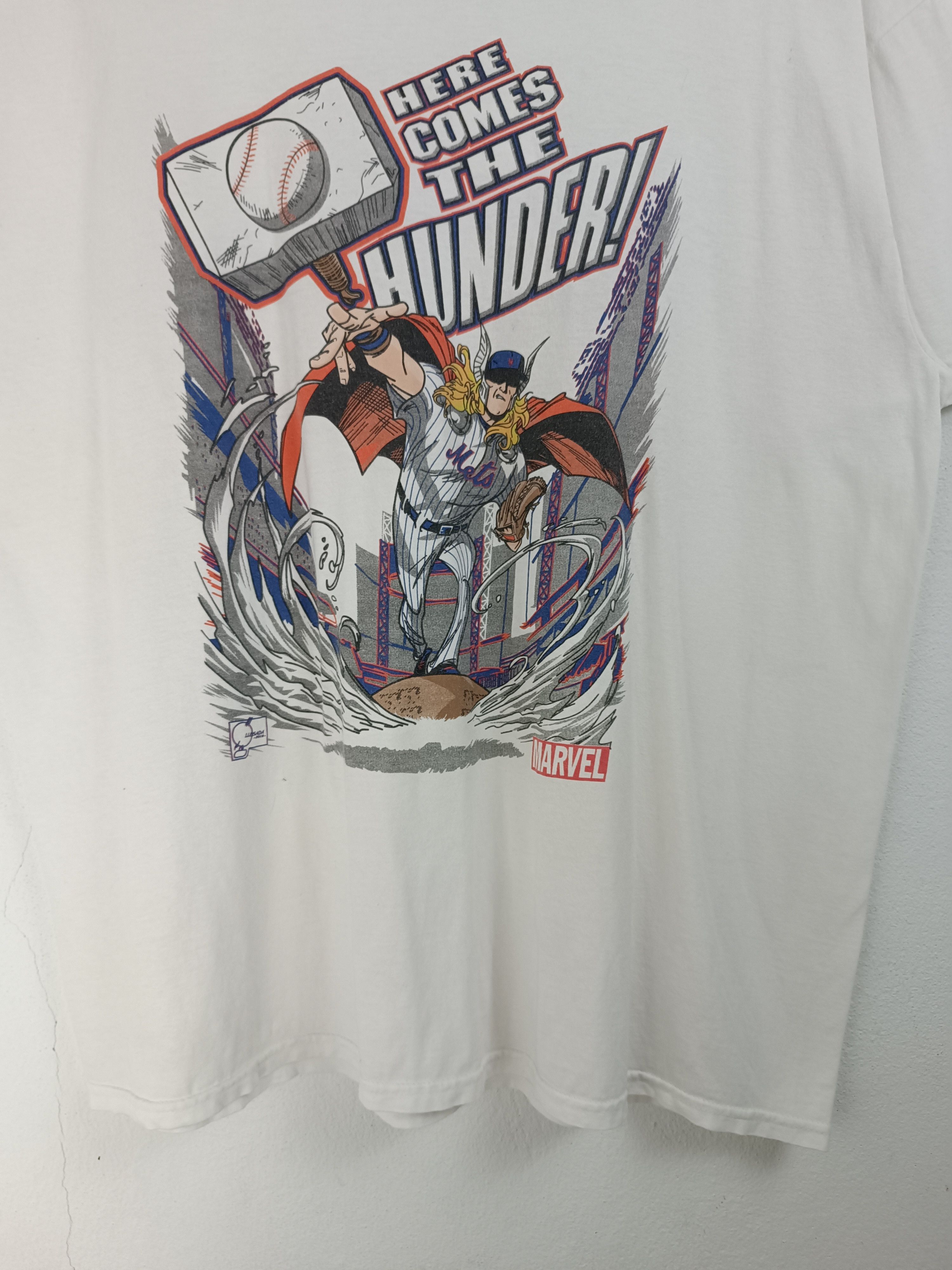 Ford VINTAGE MARVEL X FORD X NEW YORK NETS PROMO TEE thor mlb Size US XL / EU 56 / 4 - 10 Thumbnail