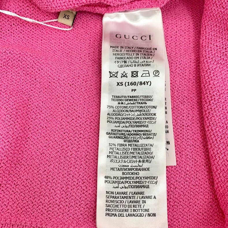 Gucci Gucci Pink bordered cotton round-neck sleeveless knitted d Size XS / US 0-2 / IT 36-38 - 8 Thumbnail