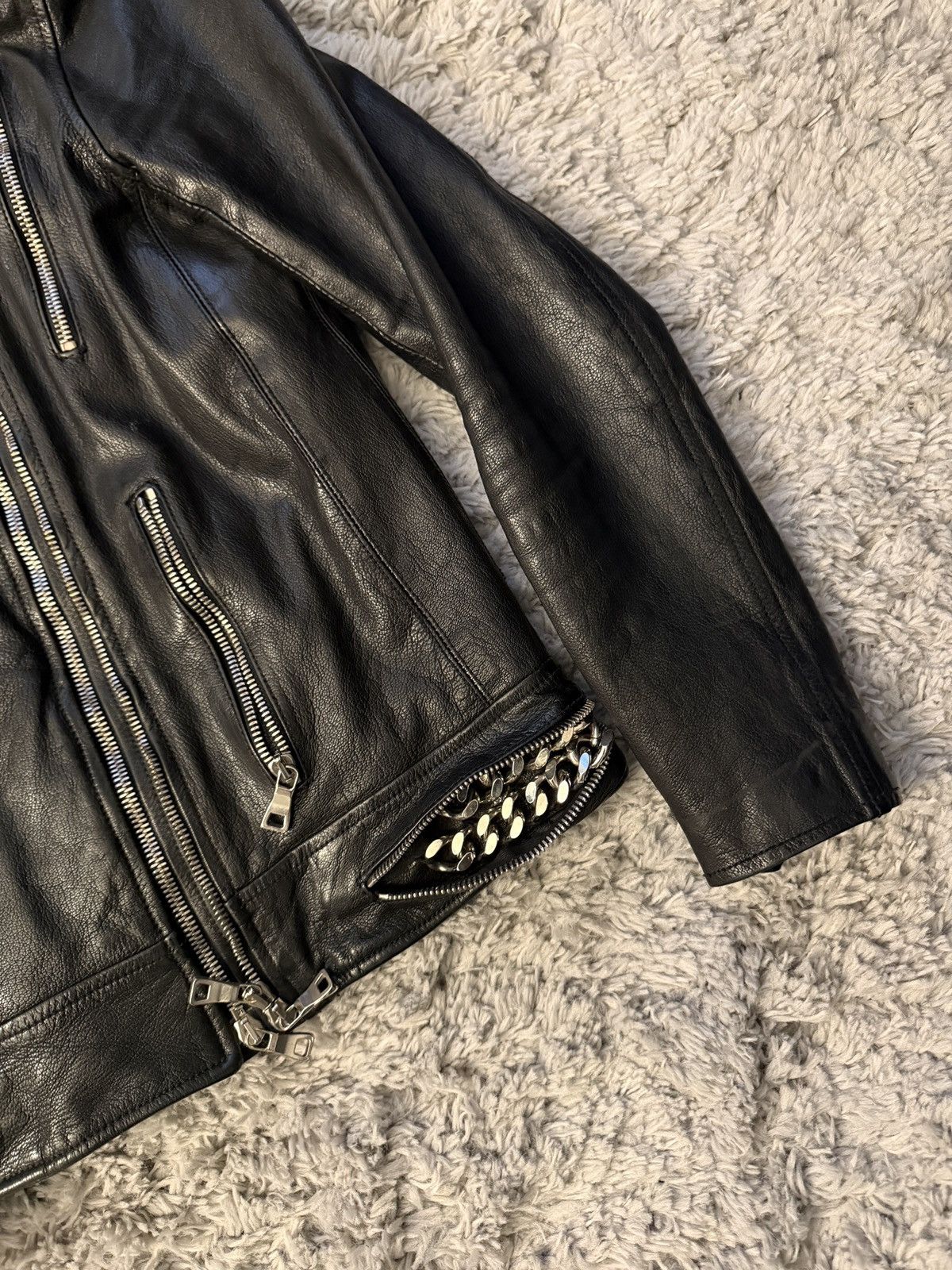 Balmain Balmain SS11 Christophe Decarnin Chain Leather Jacket Size US XS / EU 42 / 0 - 3 Thumbnail