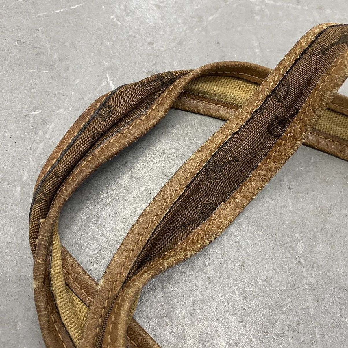 Gucci × Vintage Vtg 70s 80s Gucci Brown Canvas Horsebit Tote Bag Monogram Size ONE SIZE - 5 Thumbnail