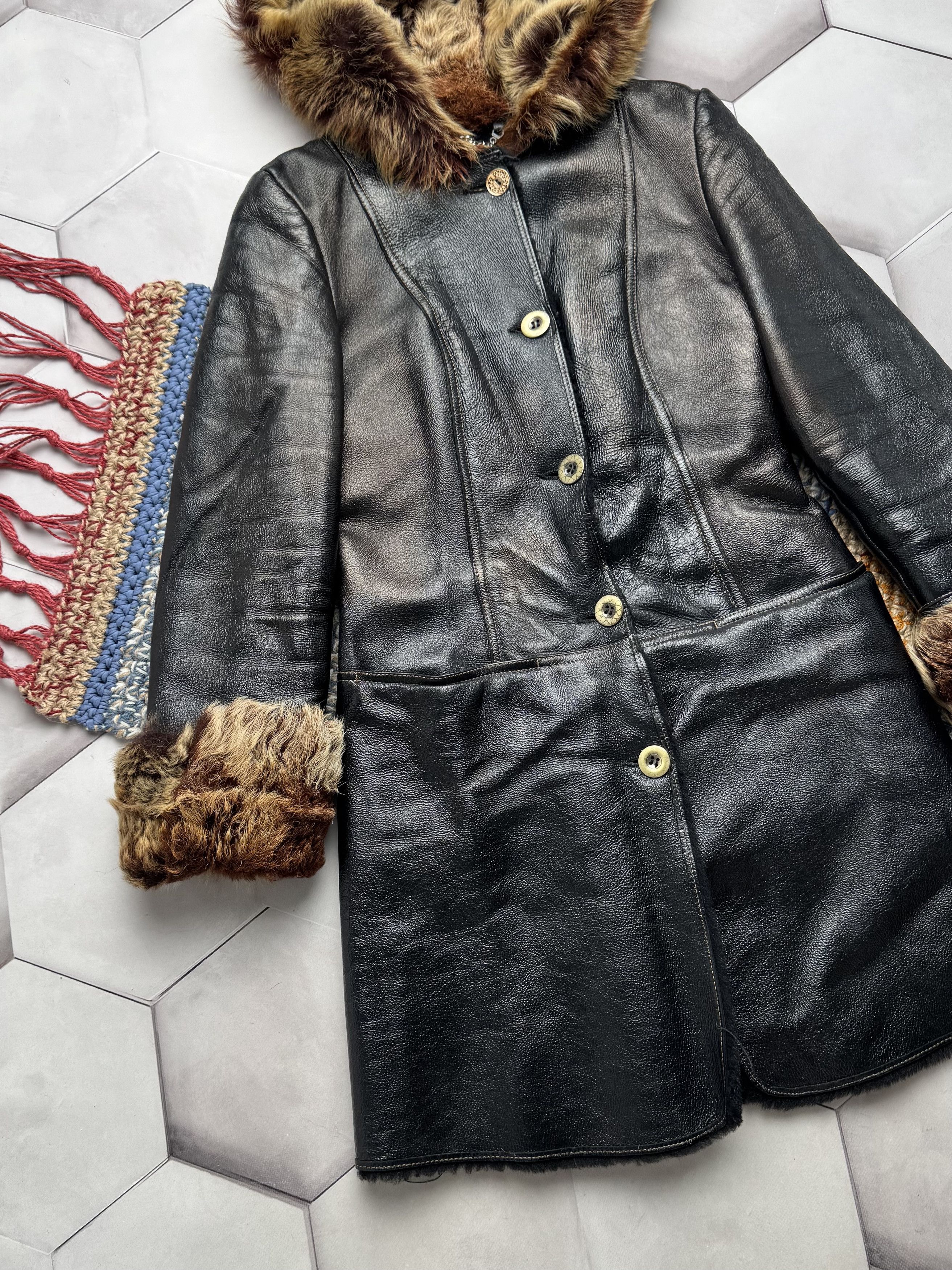 Japanese Brand Vintage Real Sheepskin Hooded Coat (E4) Size S / US 4 / IT 40 - 3 Thumbnail