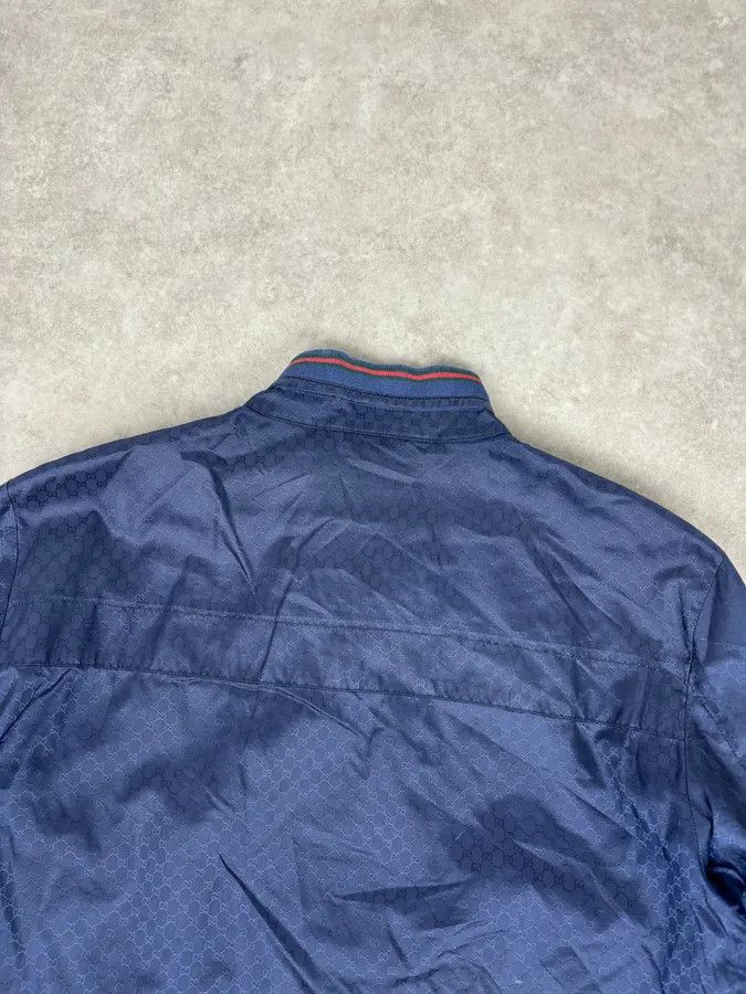 Gucci 2010s Gucci Navy Nylon Monogram Light Jacket Size US M / EU 48-50 / 2 - 6 Thumbnail