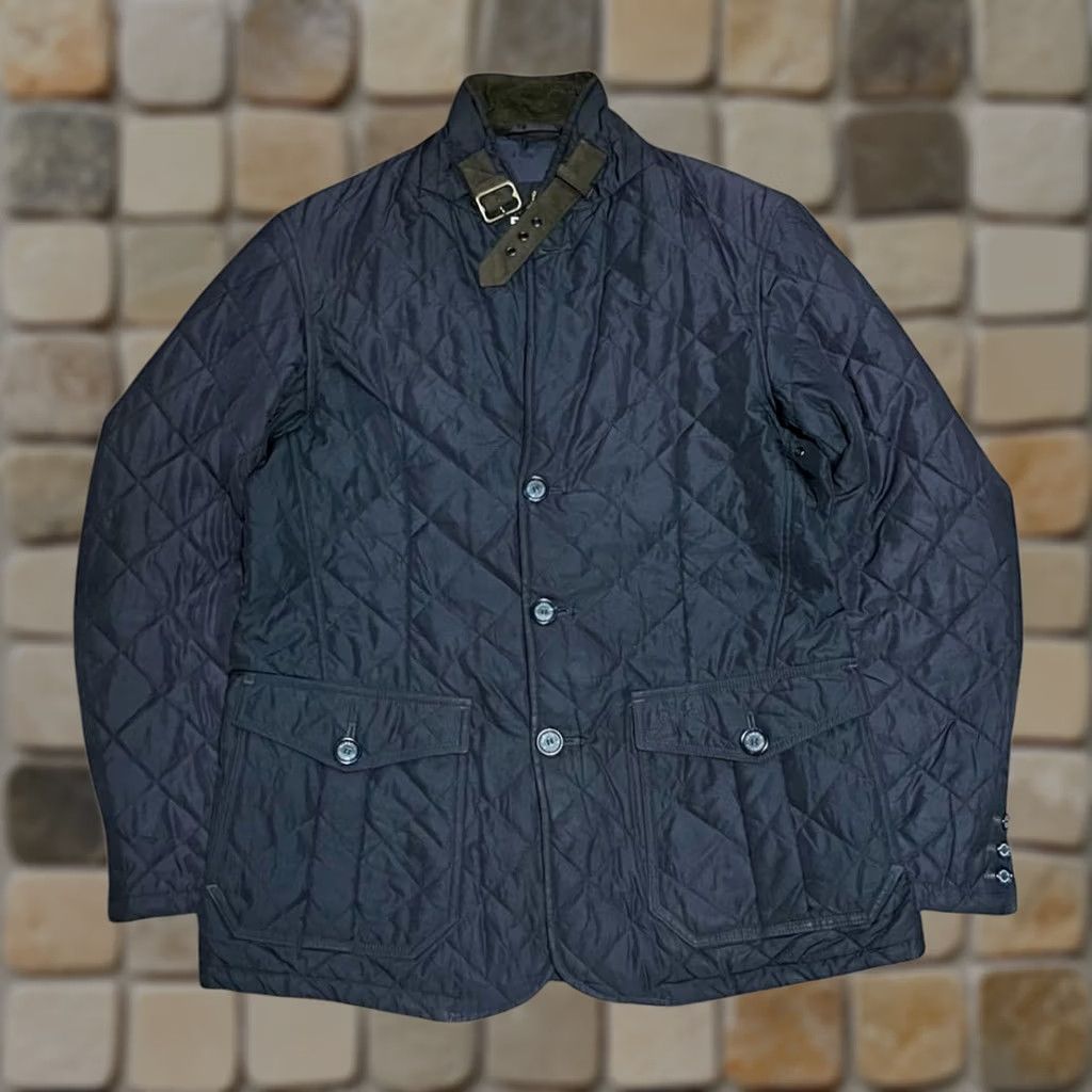 Barbour Barbour Quilted Jacket Navy Blue Diamond Quilt Coat Men's Size US M Liddesdale – Vintage Jacket Size US M / EU 48-50 / 2 - 1 Thumbnail