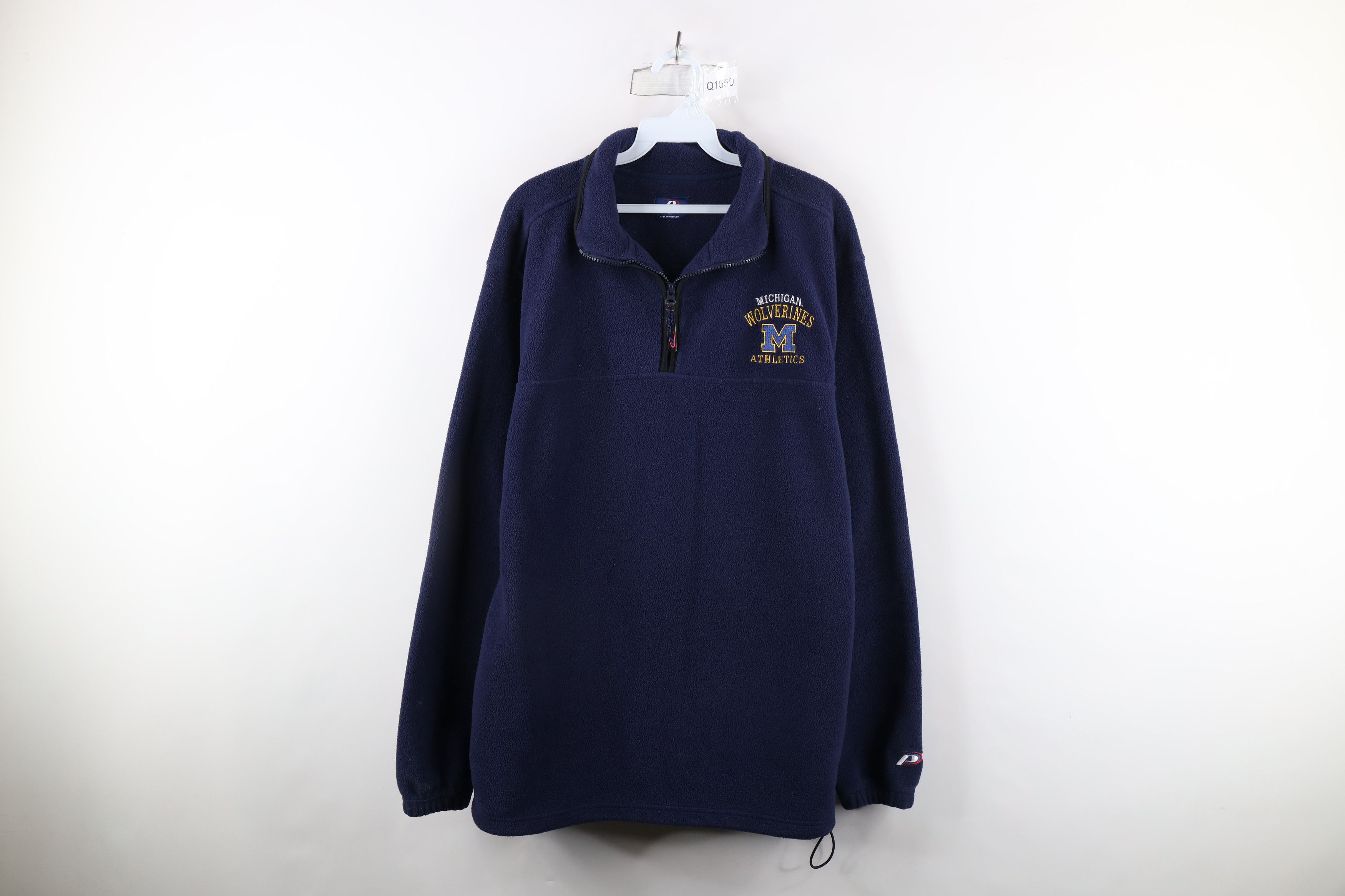 Vintage Vintage 90s University of Michigan Half Zip Fleece Sweater Size US M / EU 48-50 / 2 - 1 Thumbnail