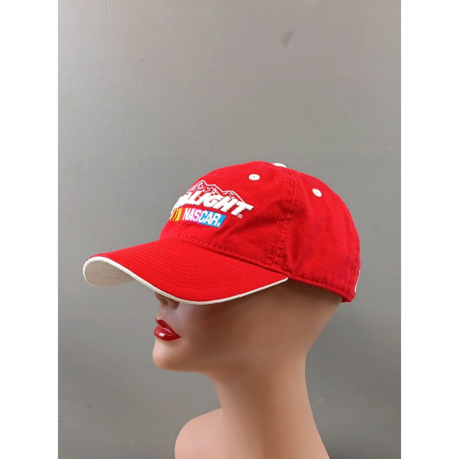 NASCAR VINTAGE Coors Light NASCAR Racing Hat Cap Red The Game Brand Adjustable Men Hat Size ONE SIZE - 4 Thumbnail