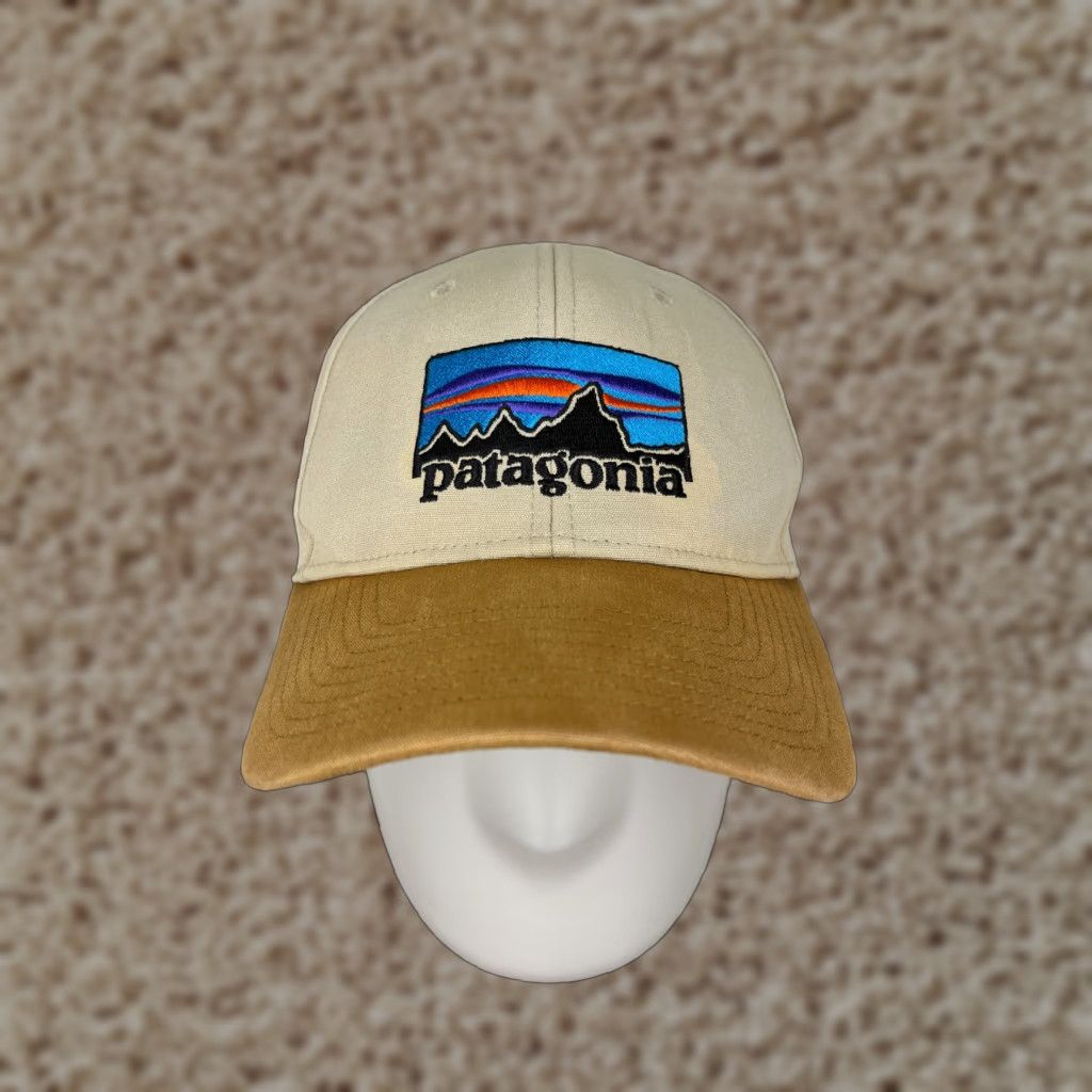 Patagonia Patagonia Hat Cap Snap Back Adult One Size Brown Beige Embroidered Logo Men Sn cap Back Hat Snapback Beach Casual Travel 90s Sport Fish Logo Size ONE SIZE - 1 Thumbnail