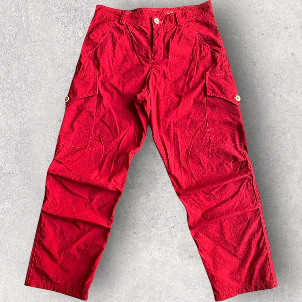 Yohji Yamamoto Y’s Red Label Red Cargo Crop Pants Size US 31 - 1 Thumbnail
