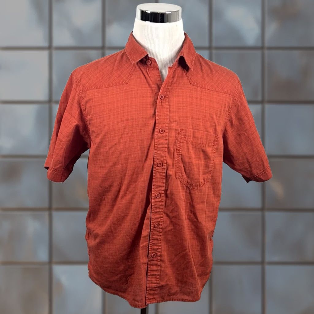 Mountain Hardwear Mountain Hardwear Orange Plaid Cotton Blend Short Sleeve Outdoor Shirt Medium Size US M / EU 48-50 / 2 - 1 Thumbnail
