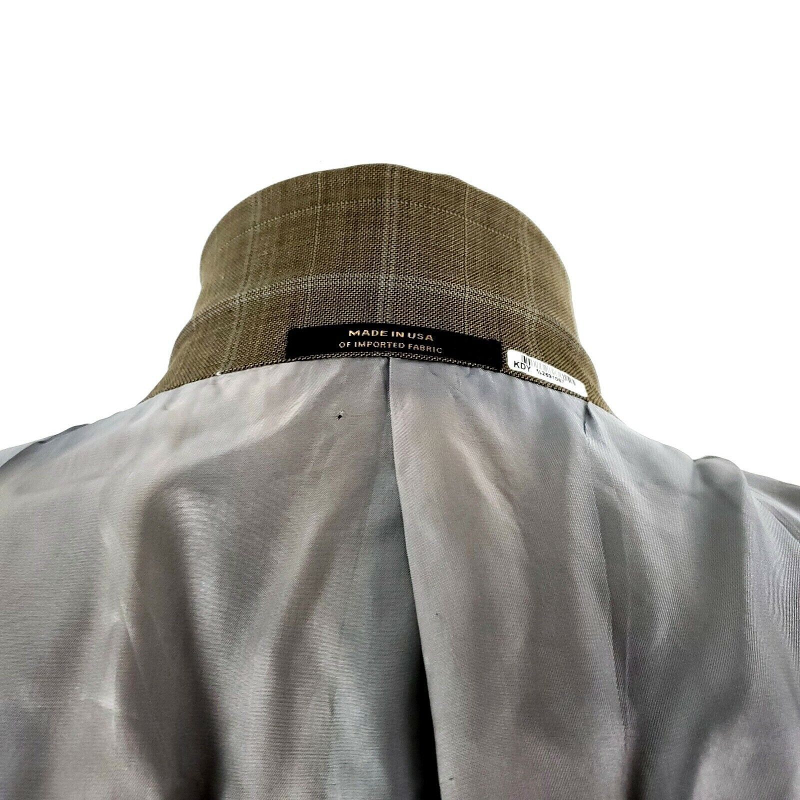 Hart Schaffner Marx Hart Schaffner Marx Gold Trumpeter 2 Button Sport Coat 44R B Size 44R - 10 Thumbnail