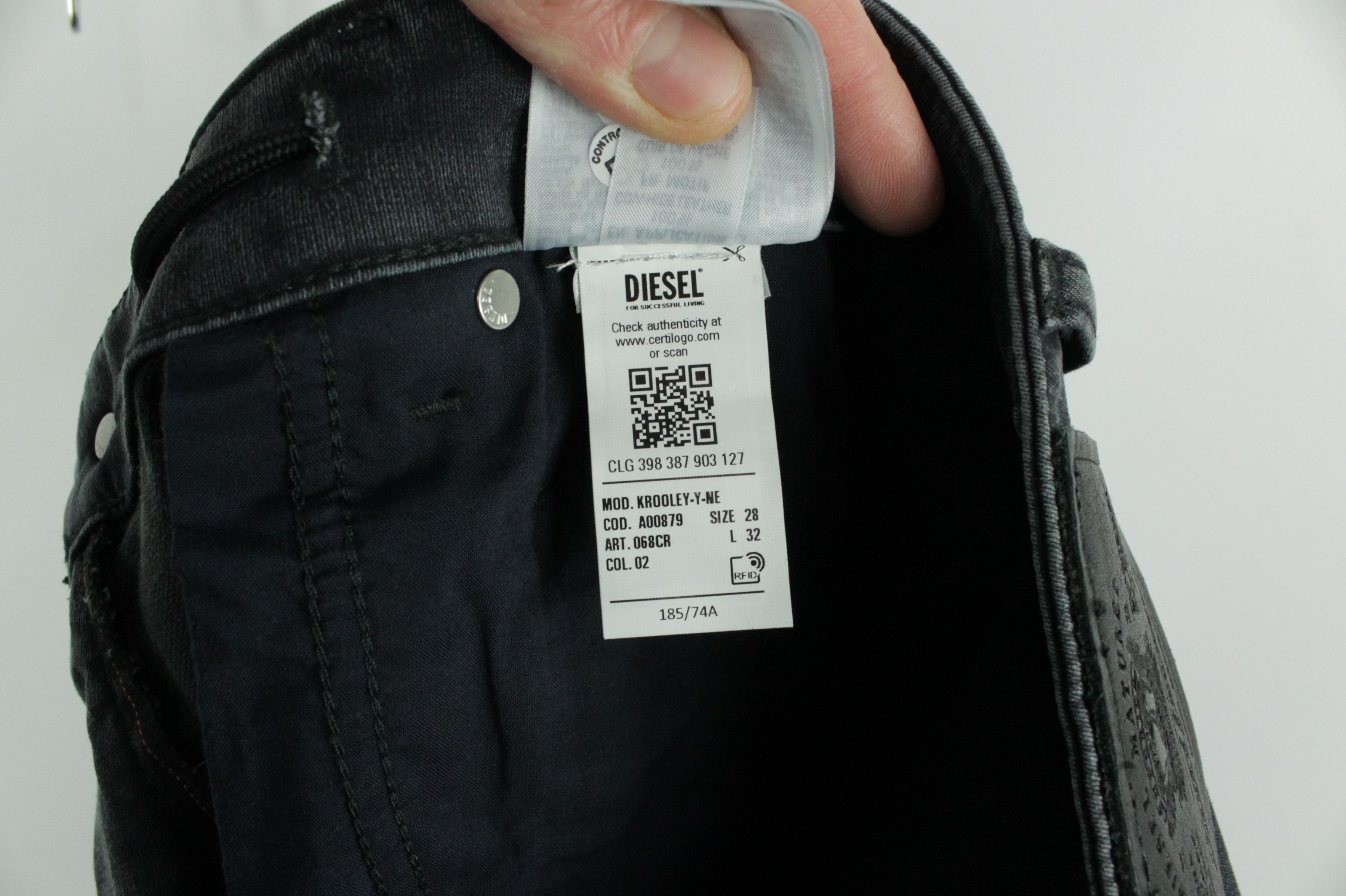 Diesel Diesel KROOLEY-Y-NE Gray Denim Sweat Jeans Men's Size US 28 / EU 44 - 11 Thumbnail