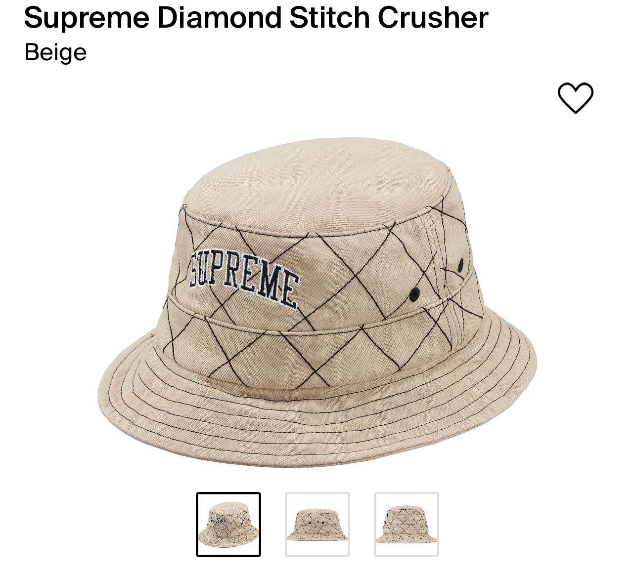 Supreme Supreme Diamond stitch Crusher M/L Size ONE SIZE - 1 Thumbnail