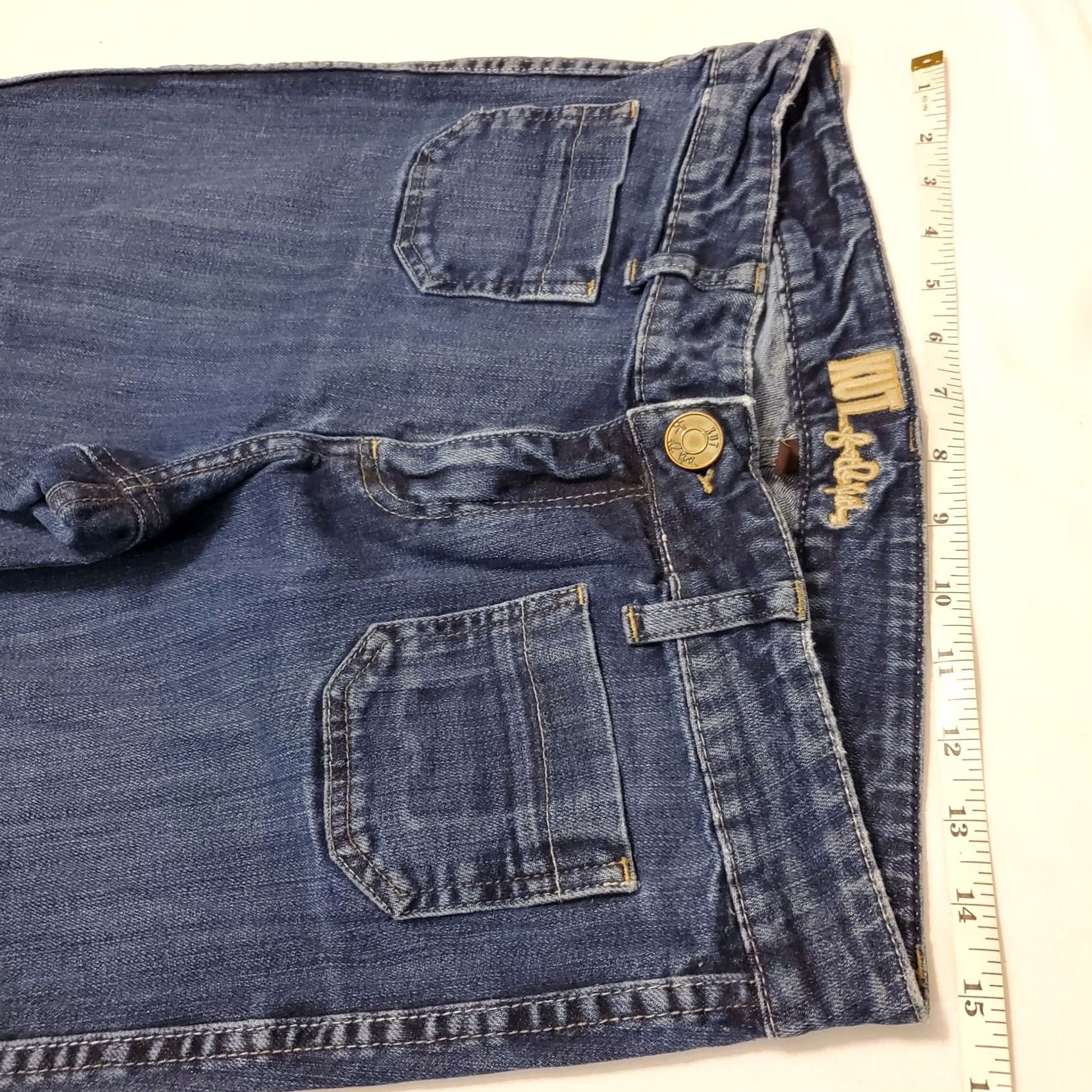 Vintage Kut From The Kloth Jeans Sz 10 Flare Leg Front Pocket Low Rise Hippie Festival Size 32" / US 10 / IT 46 - 7 Thumbnail