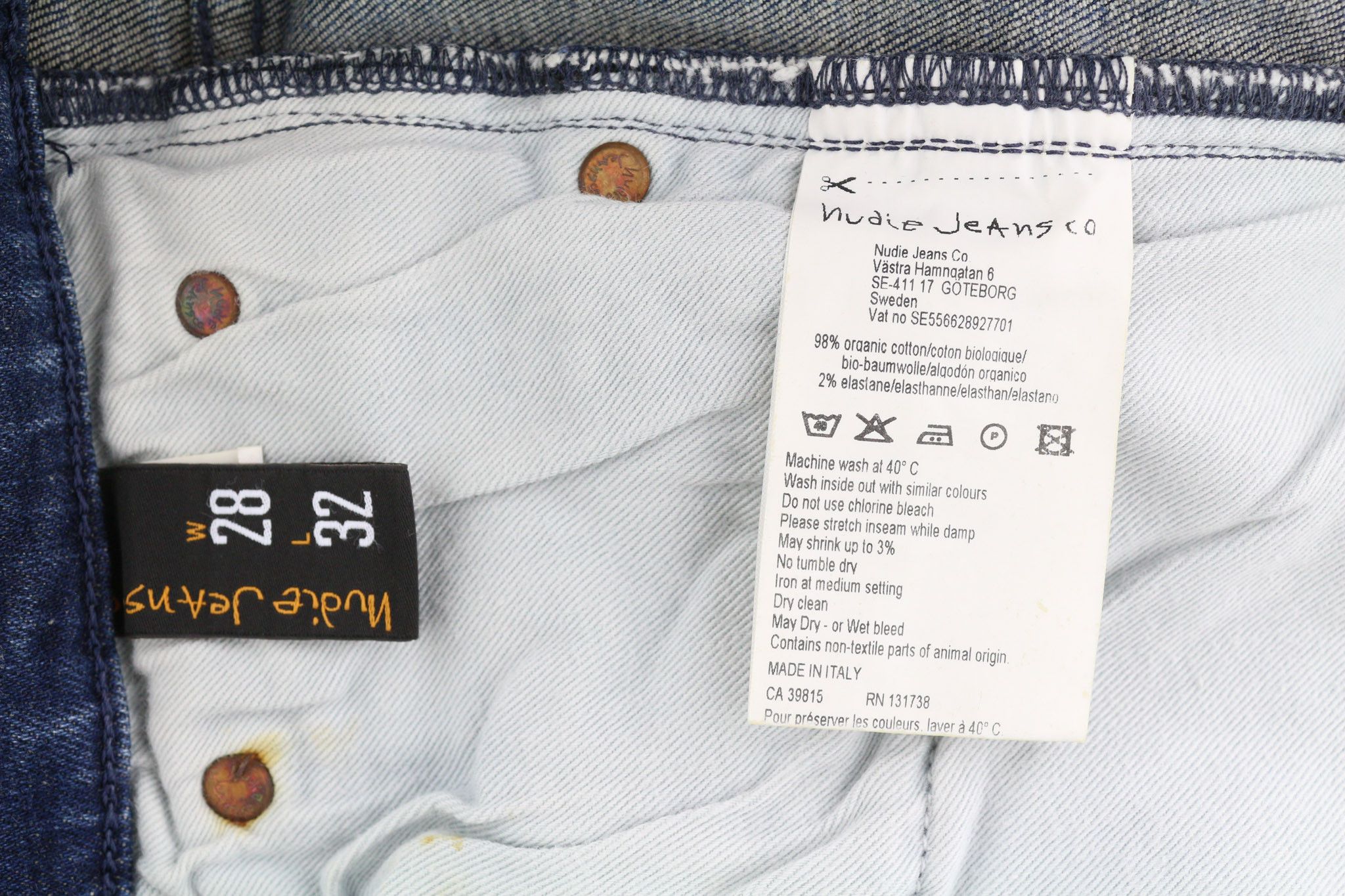 Nudie Jeans HIGH KAI W28/L32 Navy Falls Organic Blue Jeans 82674 Size US 28 / EU 44 - 6 Thumbnail