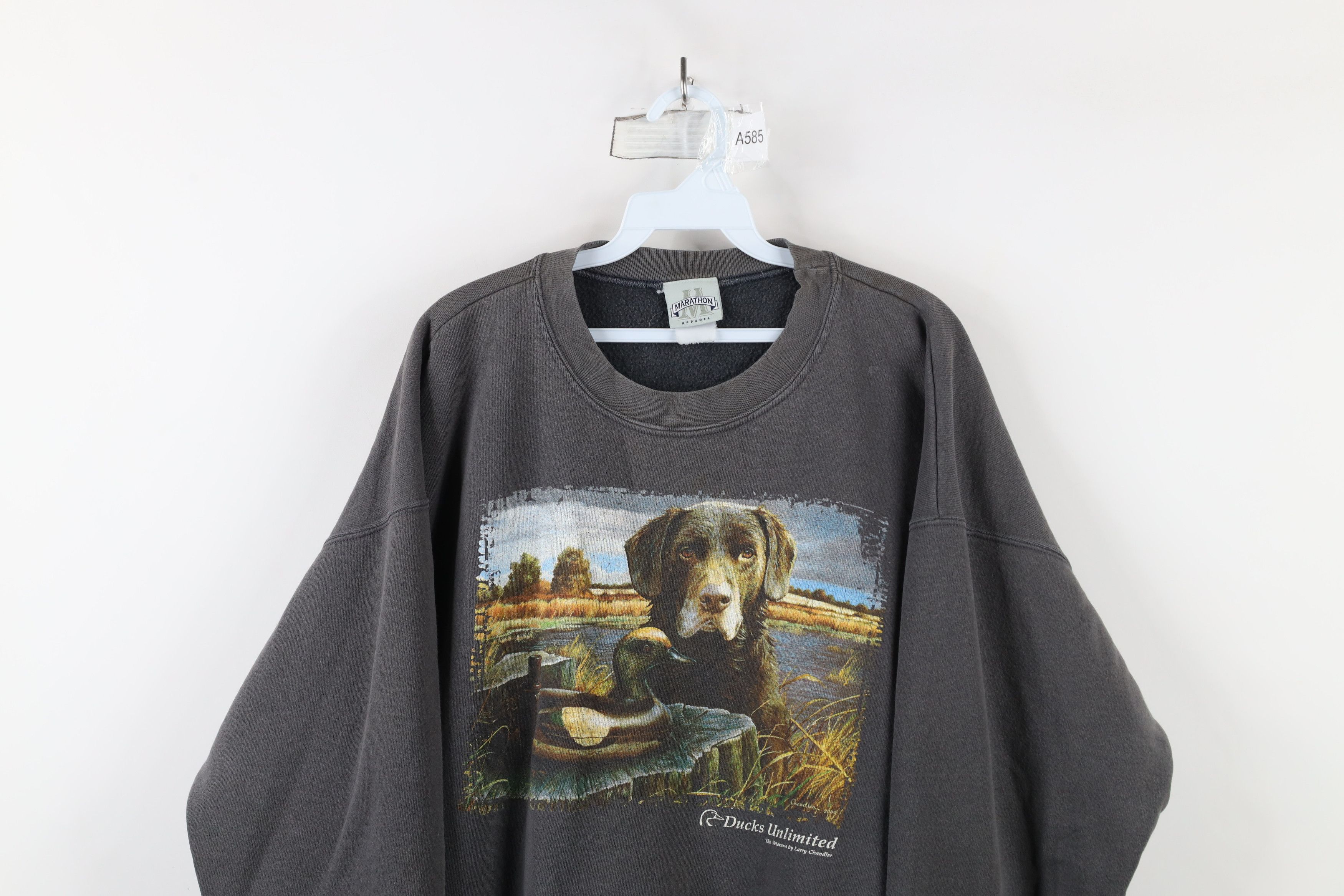 Vintage Vintage 90s Ducks Unlimited Dog Decoy Crewneck Sweatshirt Size US XXL / EU 58 / 5 - 2 Thumbnail