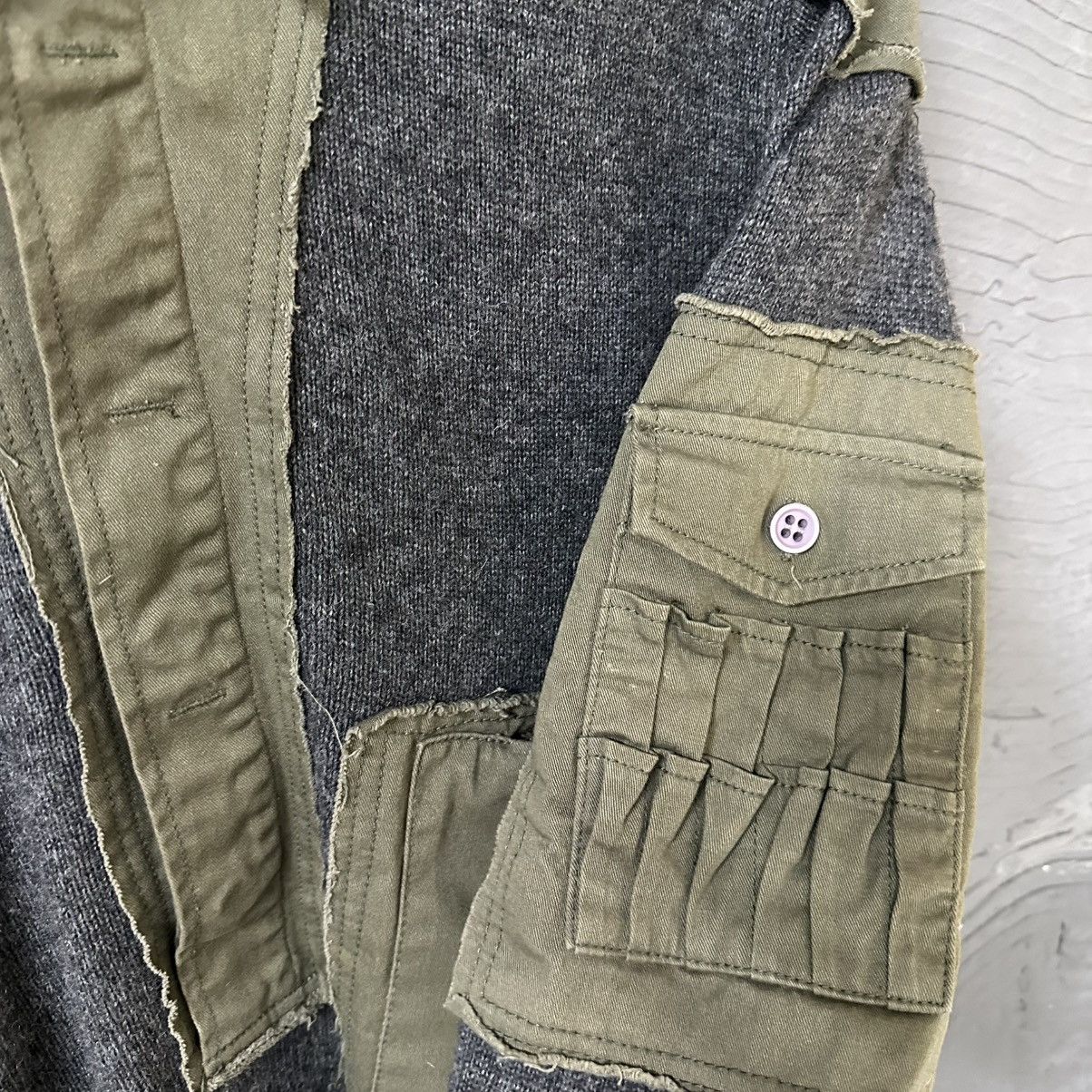 Diesel Diesel Reworked Military Wool Knit Sweater Army Patchwork Size US L / EU 52-54 / 3 - 5 Thumbnail
