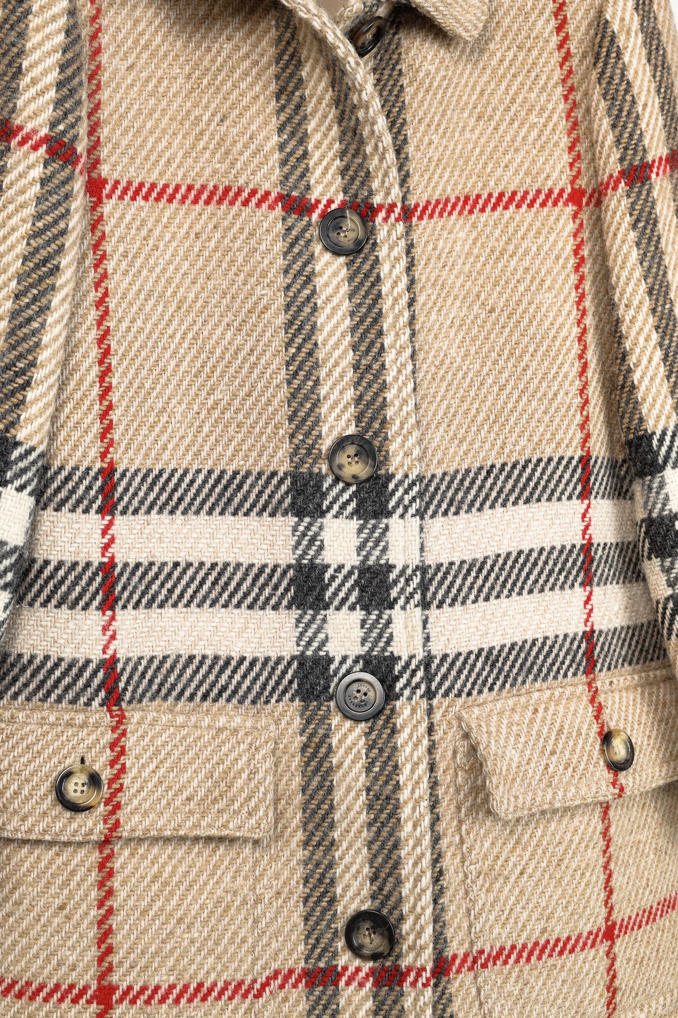 Burberry Burberry Beige Wool Check Buttoned Coat Size M / US 6-8 / IT 42-44 - 8 Thumbnail