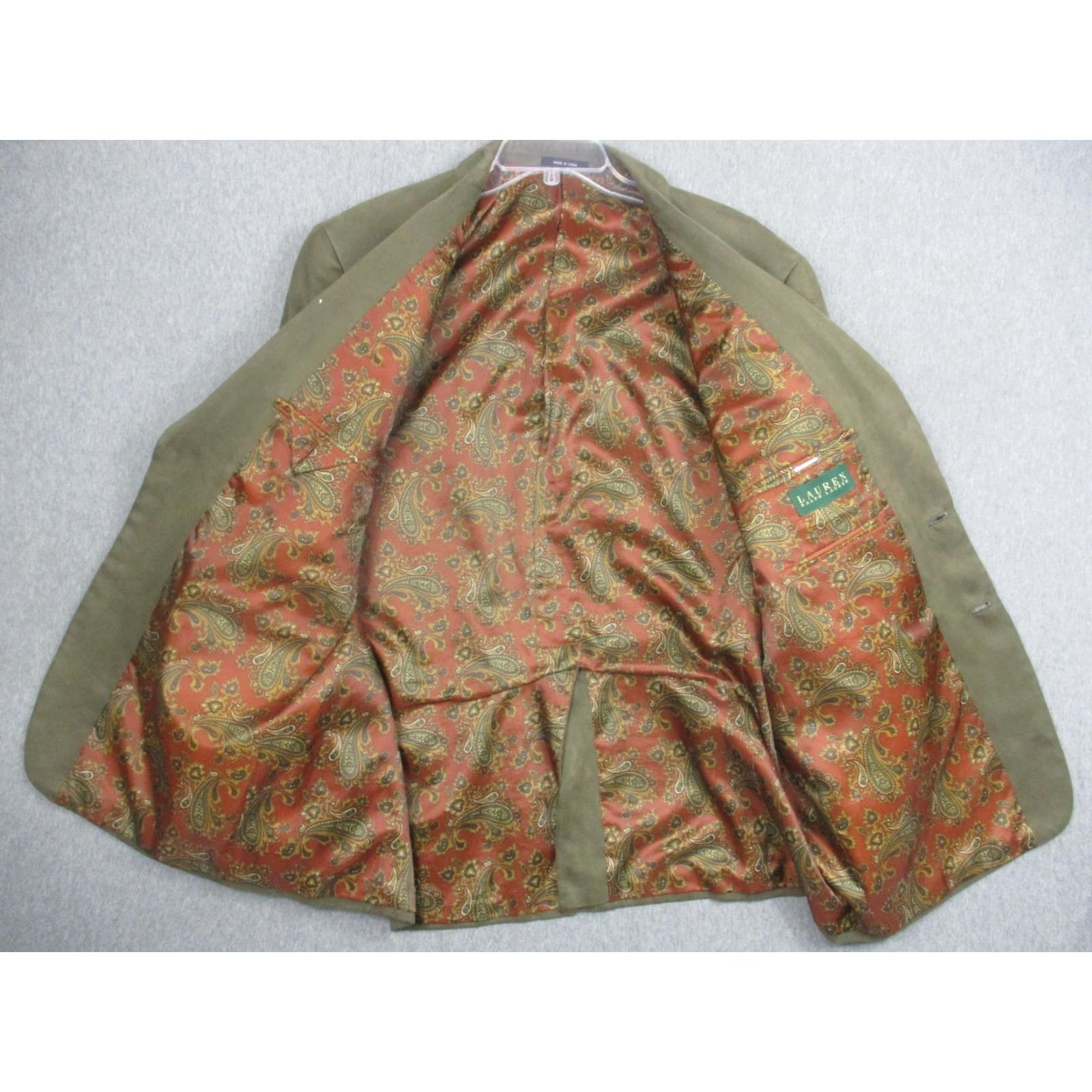 Ralph Lauren Lauren Ralph Lauren Blazer Mens 46R Green Polyester Two-Button Sport Coat Jacket Shirt Alternatives? Size 46R - 7 Thumbnail