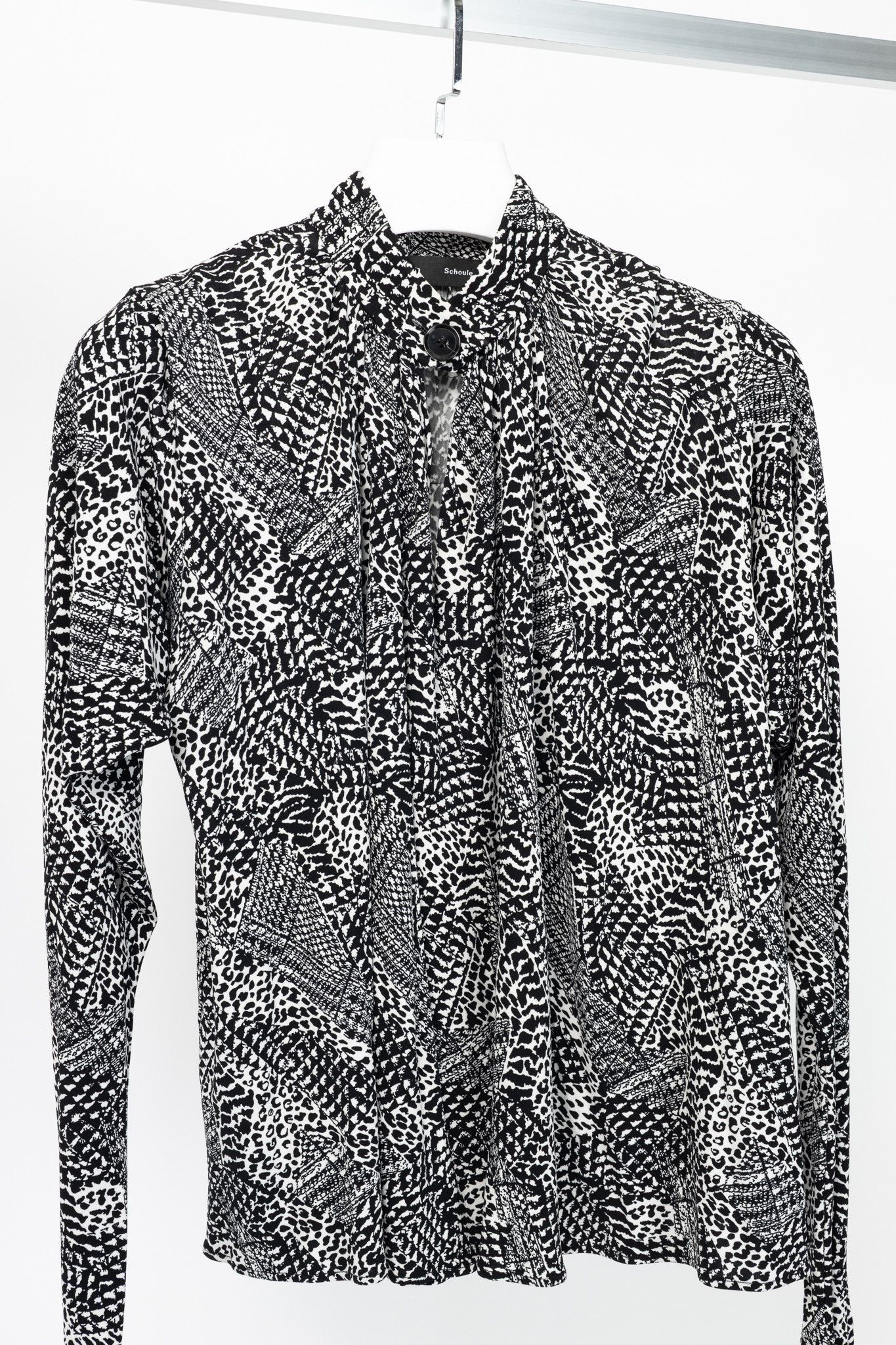 Proenza Schouler Proenza Schouler Black & White Mixed-Print Jersey Top Size S / US 4 / IT 40 - 3 Thumbnail