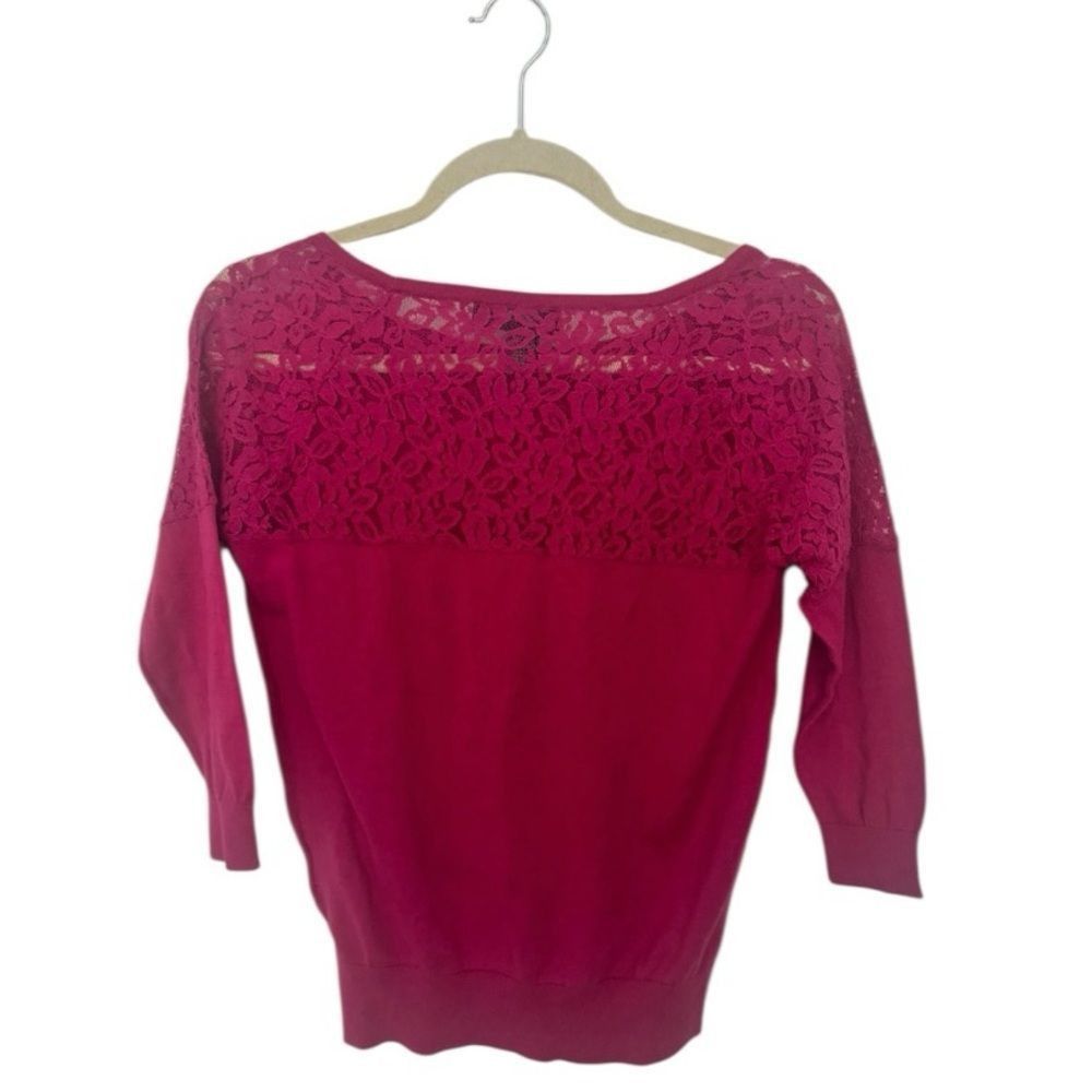Other August Silk Pink Lace Detail Sweater | Size S Size S / US 4 / IT 40 - 3 Thumbnail