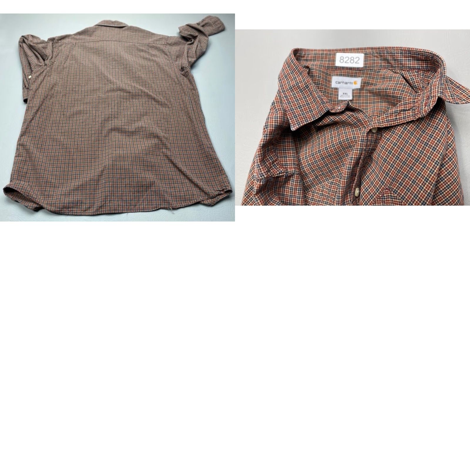 Carhartt Carhartt Button Up Shirt S254 Mens 2XL Plaid Pockets Cotton Long Sleeve 8282 Size US XXL / EU 58 / 5 - 9 Thumbnail