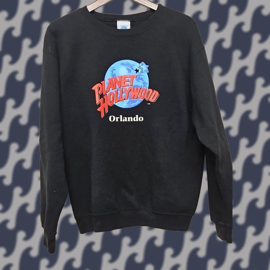 Planet Hollywood VINTAGE Planet Hollywood Sweatshirt Crewneck Pullover Black Long Sleeve Men's L Graphic Print USA 90s Size US L / EU 52-54 / 3 - 1 Thumbnail