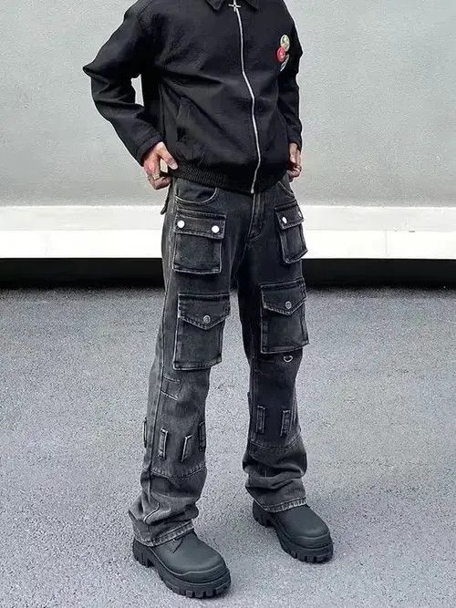 Japanese Brand × Jean Opium Stack Cargo Jean, Utility Streetwear Jeans Size US 30 / EU 46 - 3 Thumbnail