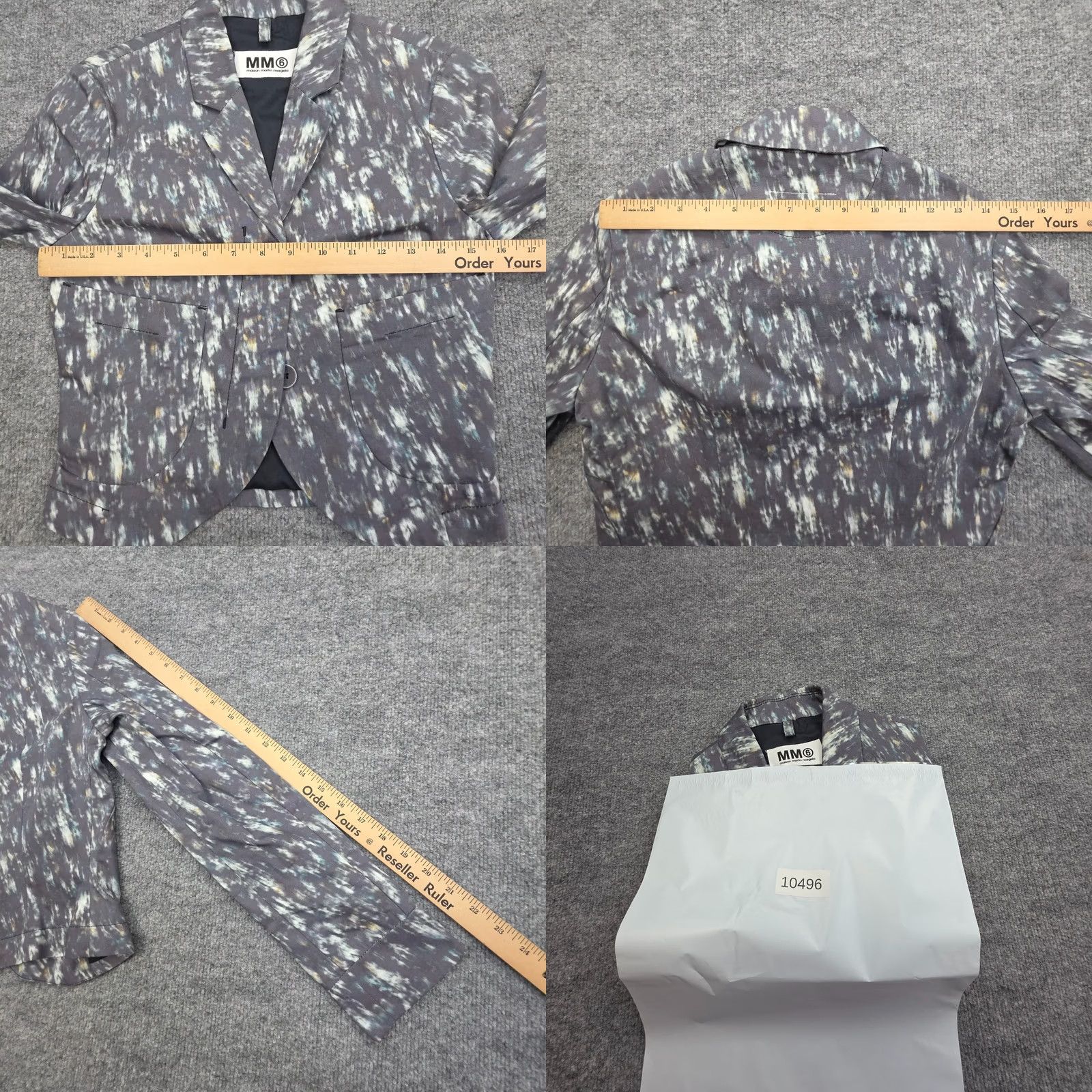 Maison Margiela MM6 Maison Margiela Blazer Jacket Women's XXS Abstract Cotton Gray Button Short Size XS / US 0-2 / IT 36-38 - 9 Thumbnail