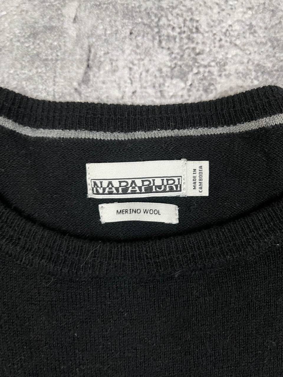 Napapijri Napapijri Men Merino Knit Sweater Black Crew Neck Size XL Size US XL / EU 56 / 4 - 4 Thumbnail