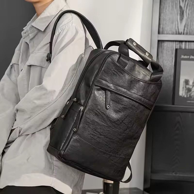 Leather Leather Business Casual Backpack Size ONE SIZE - 1 Thumbnail