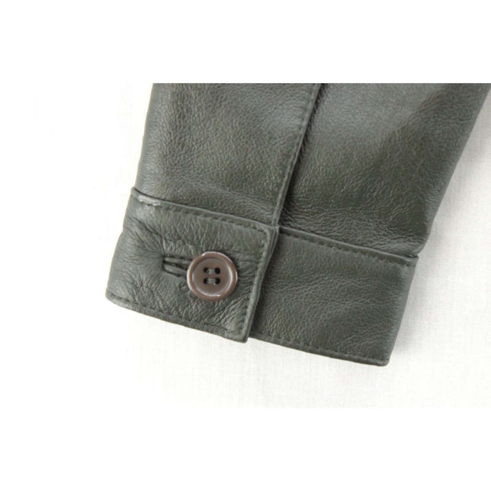 Vintage VINTAGE Newport News Leather 2 Piece Pant Suit Womens Sz 4 Gray Green Biker Business Size 27" / US 4 / IT 40 - 6 Thumbnail