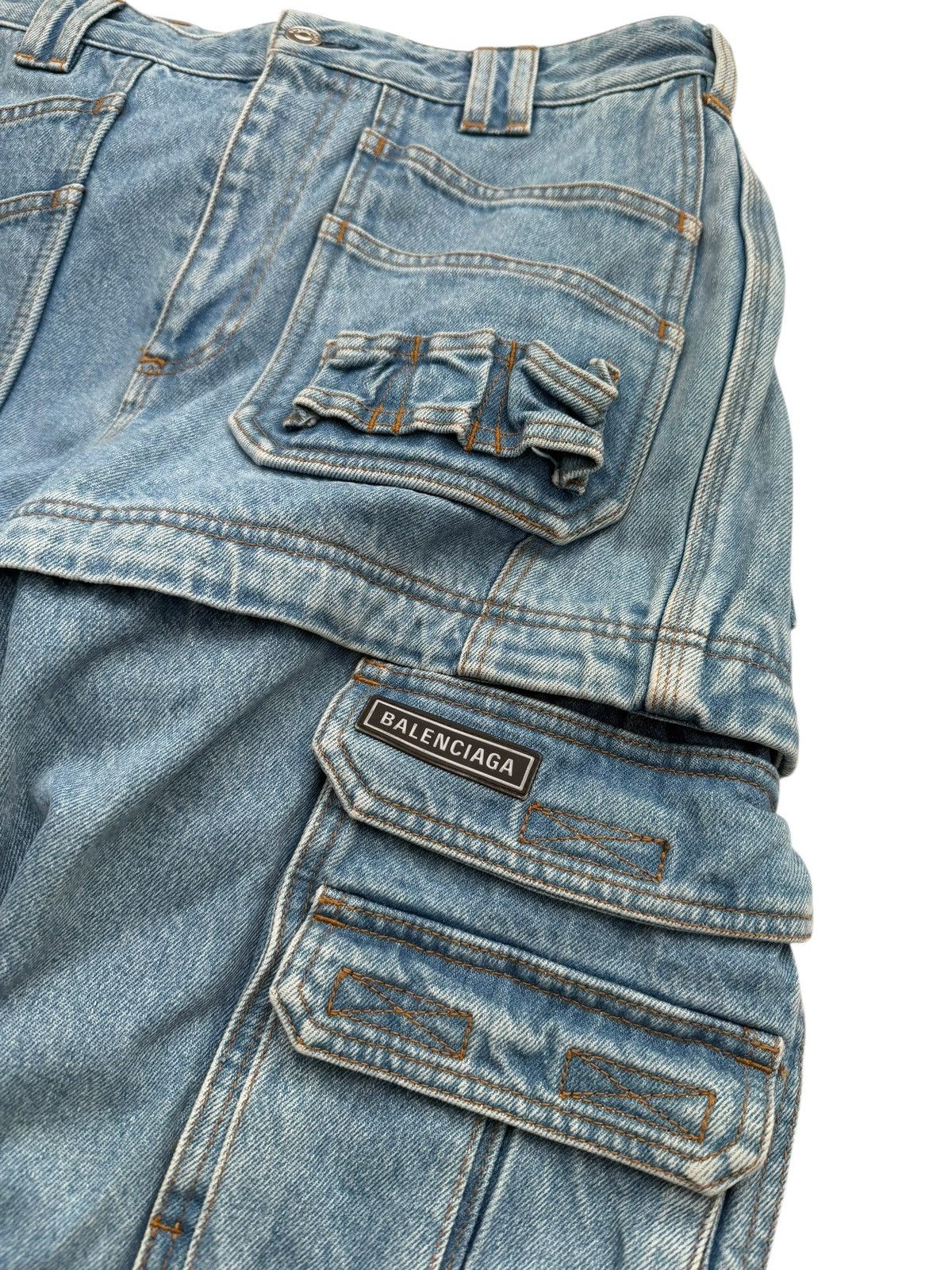 Balenciaga 2017 Convertible Denim Cargo Pants Size US 30 / EU 46 - 4 Thumbnail