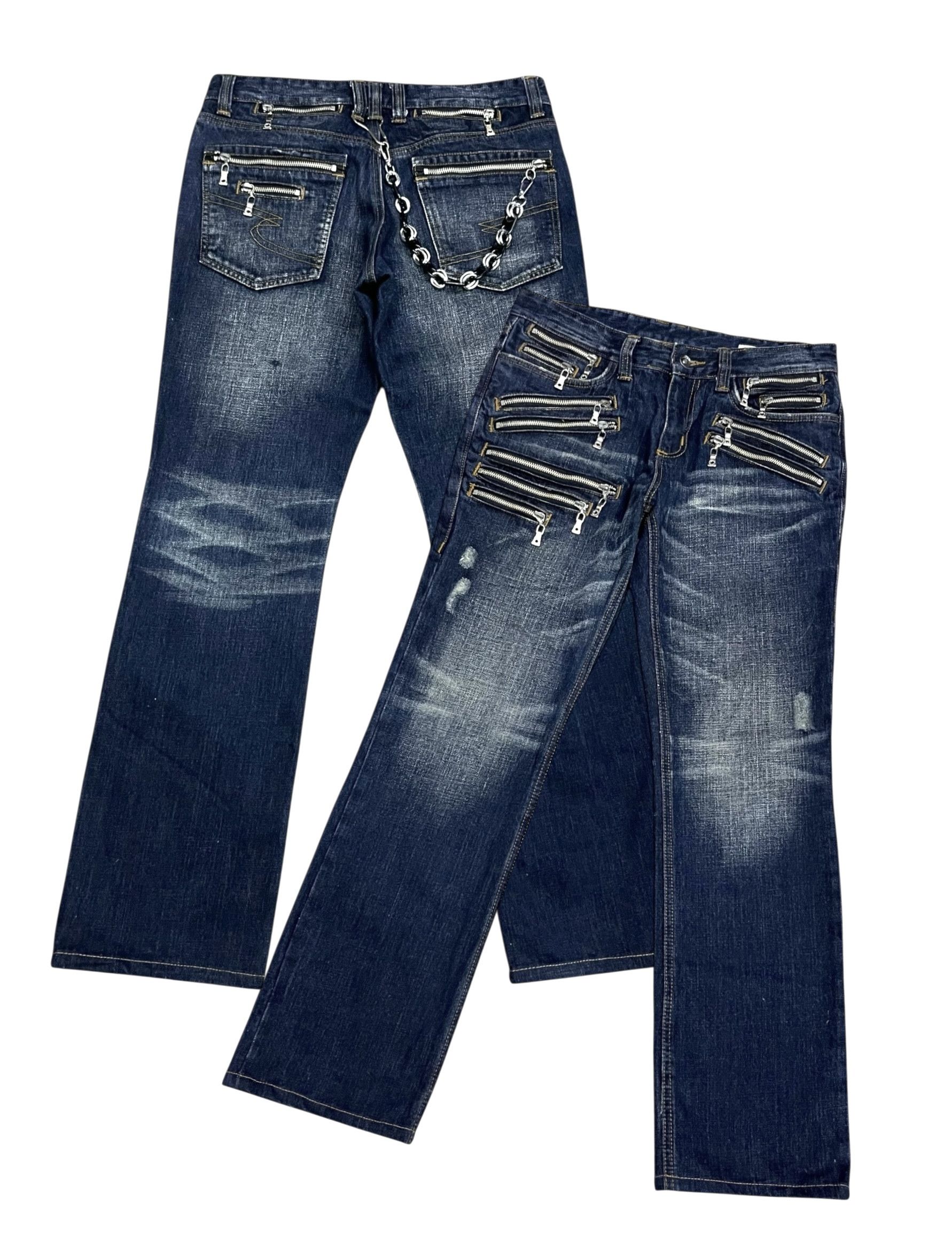 semanticdesign 🔥Ultra Rare Semantic Design Multi-Zipper Grunge Denim Size US 31 - 1 Thumbnail
