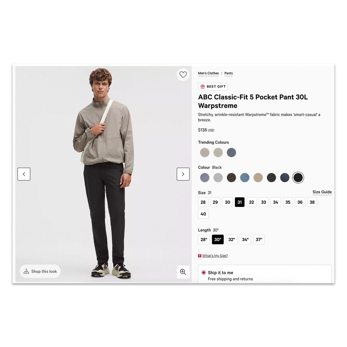 Lululemon ABC Classic-Fit 5 Pocket Pant ($138 Retail) Size US 31 - 4 Thumbnail
