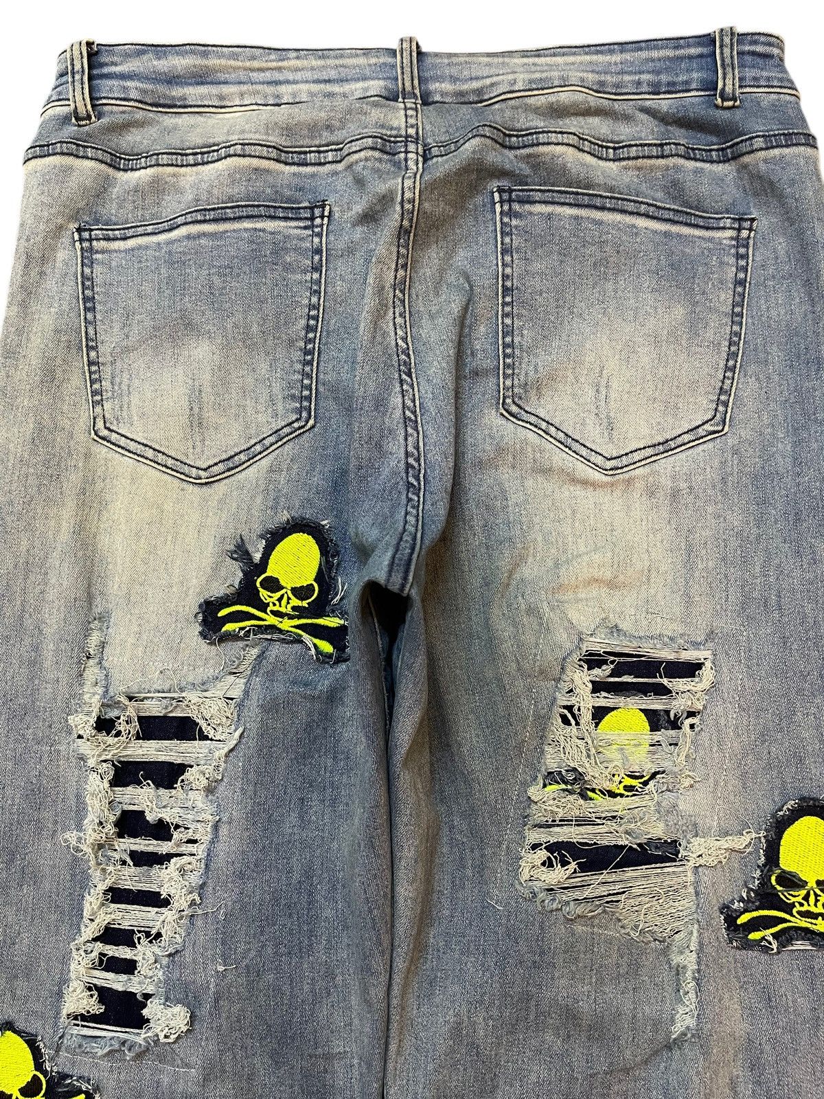 KMRii Japanese Brand Seditionaries Skull Patches Distress Jeans Size US 34 / EU 50 - 5 Thumbnail