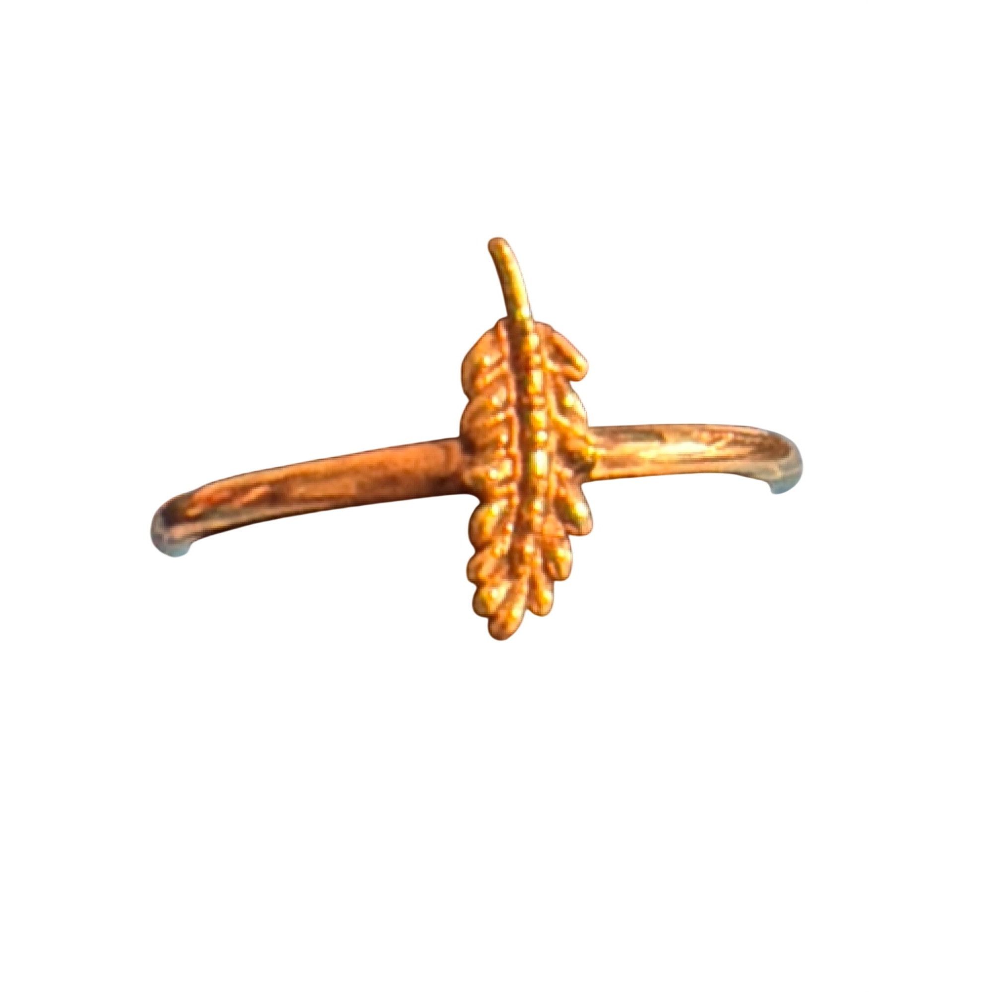Other Gold Plated Sterling Silver Feather Ring Minimalist Dainty 9 Size ONE SIZE - 1 Thumbnail