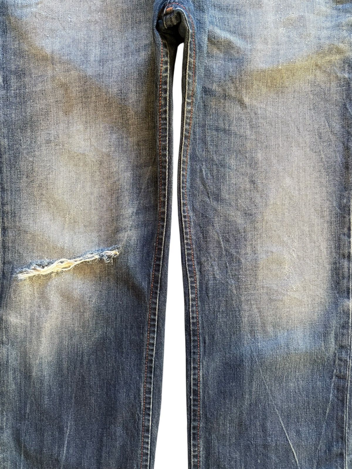 Diesel × Diesel Black Gold Vintage Diesel Faded Blue Wash Distressed Slim Jeans Size US 34 / EU 50 - 5 Thumbnail