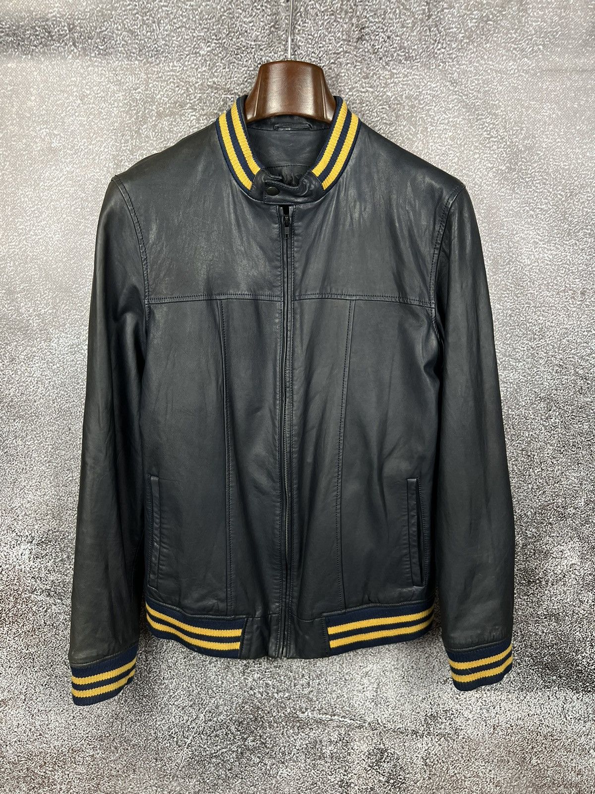 NN07 Nn07 No Nationality Leather Zip Biker Jacket Sample rare L Size US L / EU 52-54 / 3 - 1 Thumbnail