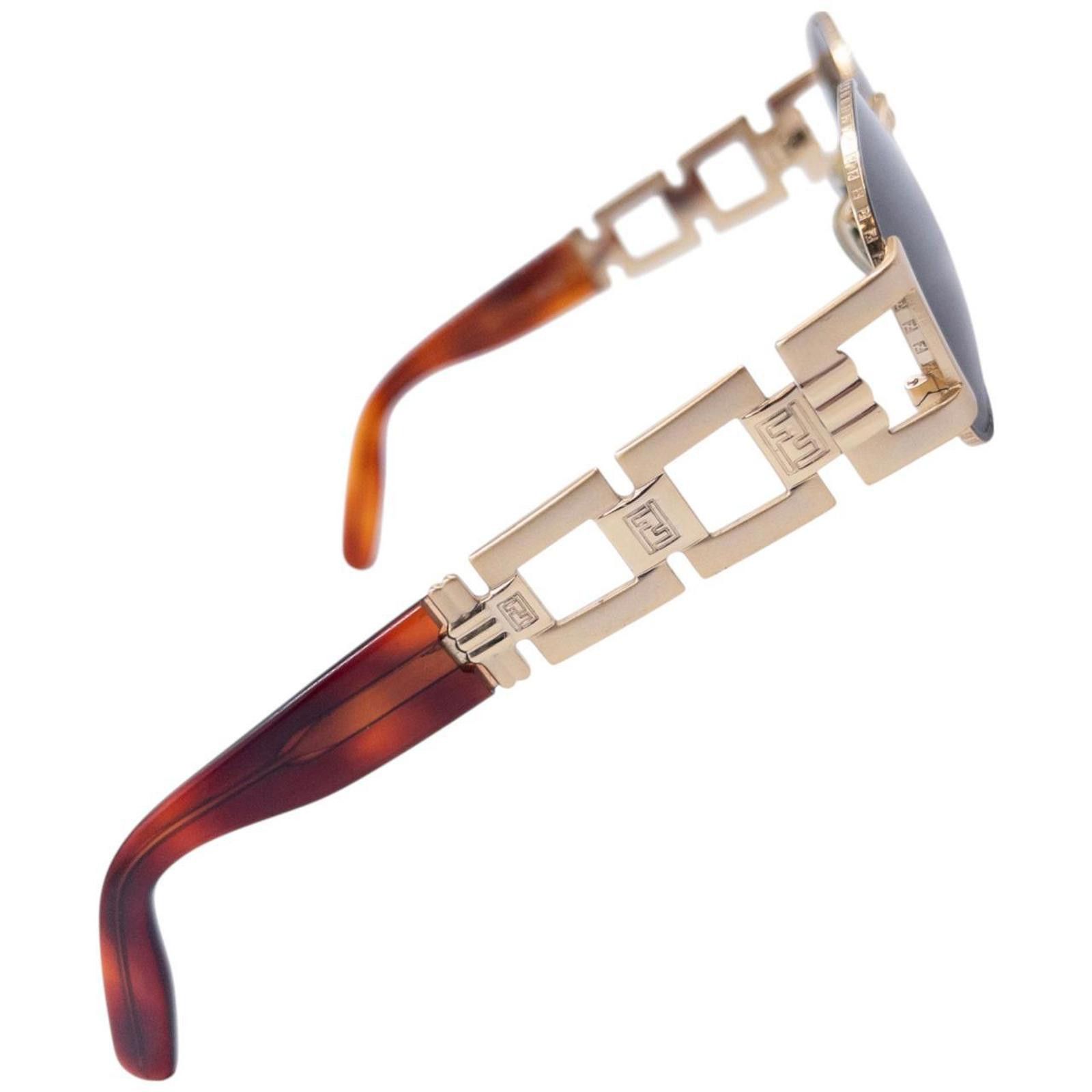 Fendi Vintage Fendi Embossed Tortoise Shell Sunglasses Size ONE SIZE - 4 Thumbnail