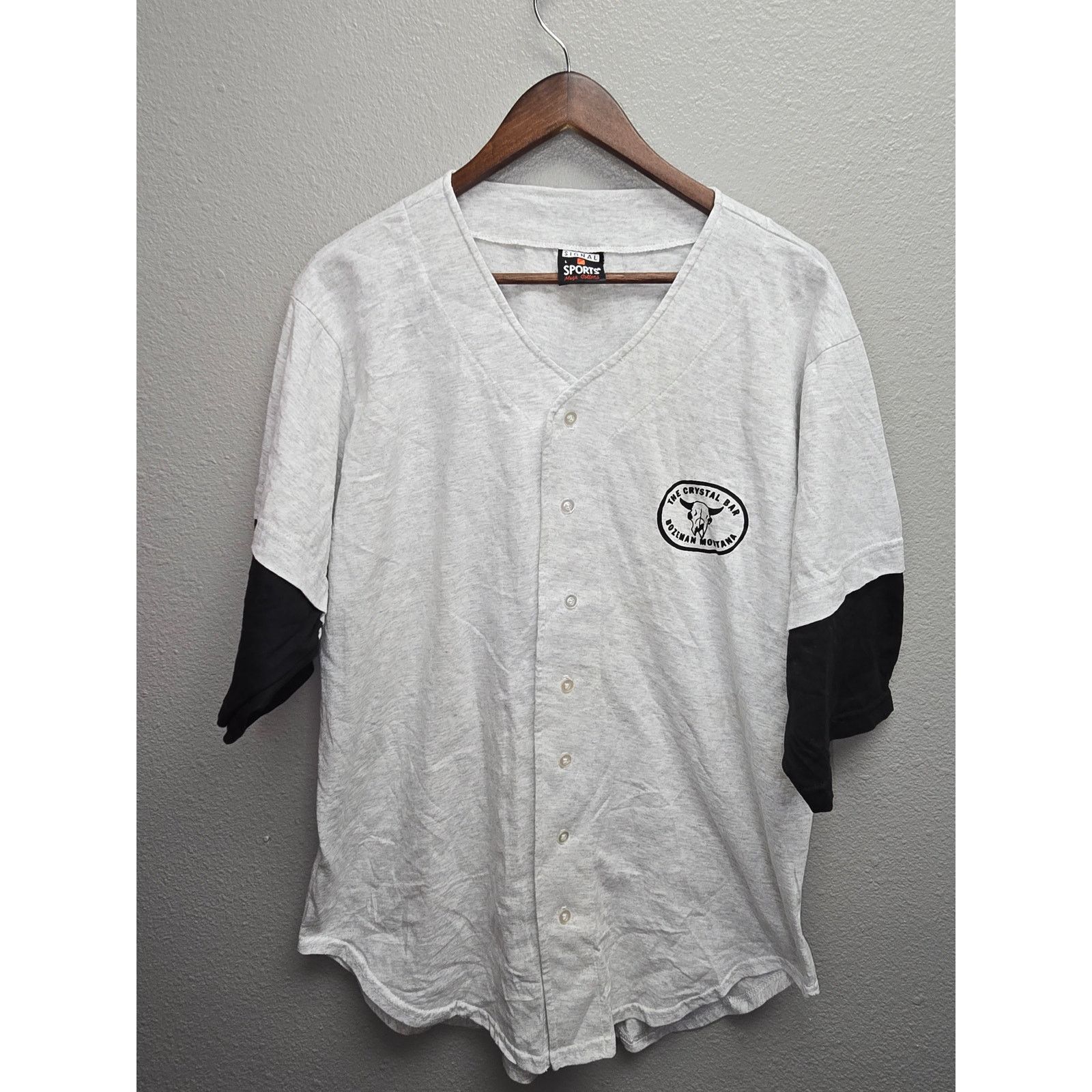 Vintage Vintage Baseball Jersey The Crystal Bar Bozeman Montana Team Size US L / EU 52-54 / 3 - 1 Thumbnail