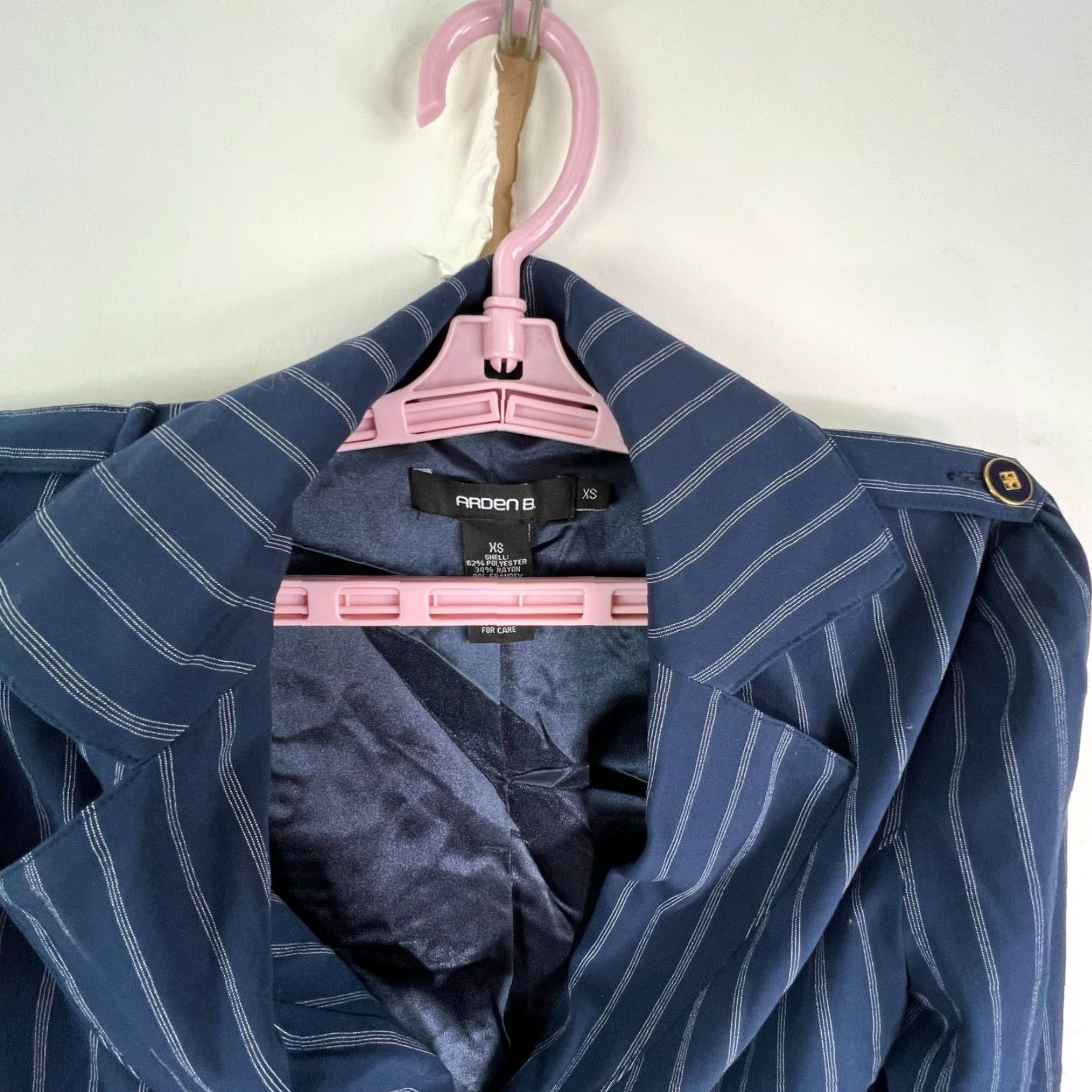 Vintage VINTAGE Arden B Striped Corset Single Breasted Blazer Womens XS Blue Size XS / US 0-2 / IT 36-38 - 4 Thumbnail