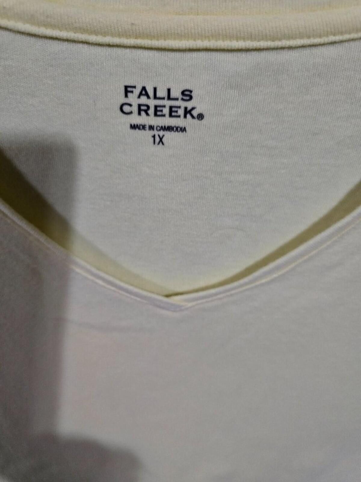 Other Falls Creek Solid Yellow Short Sleeve V-Neck Top Size 1X Size XL / US 12-14 / IT 48-50 - 4 Thumbnail