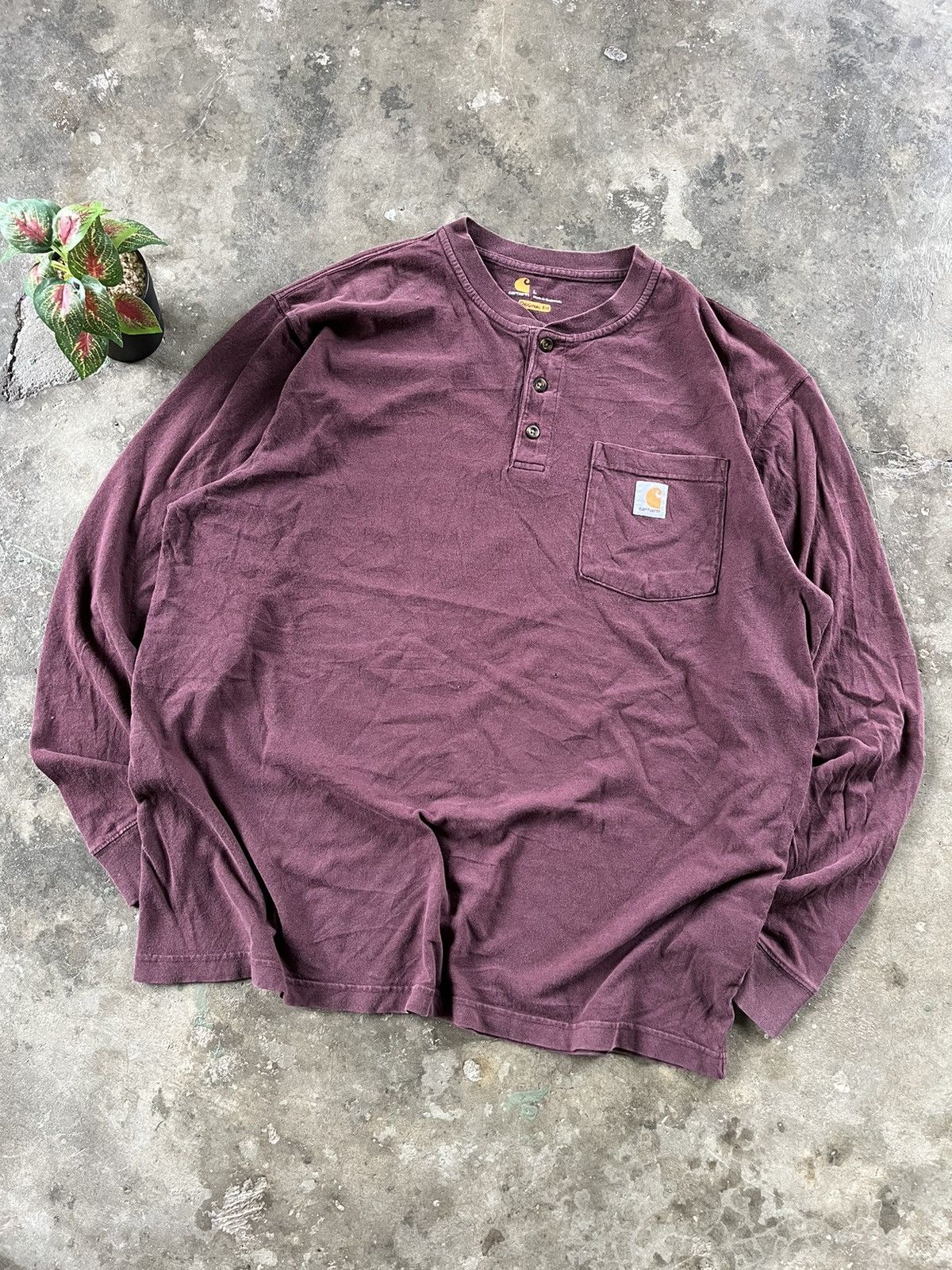 Carhartt × Vintage ⚡️STEALS⚡️Carhartt Single Pocket Half Button Long Sleeve Size US L / EU 52-54 / 3 - 1 Thumbnail