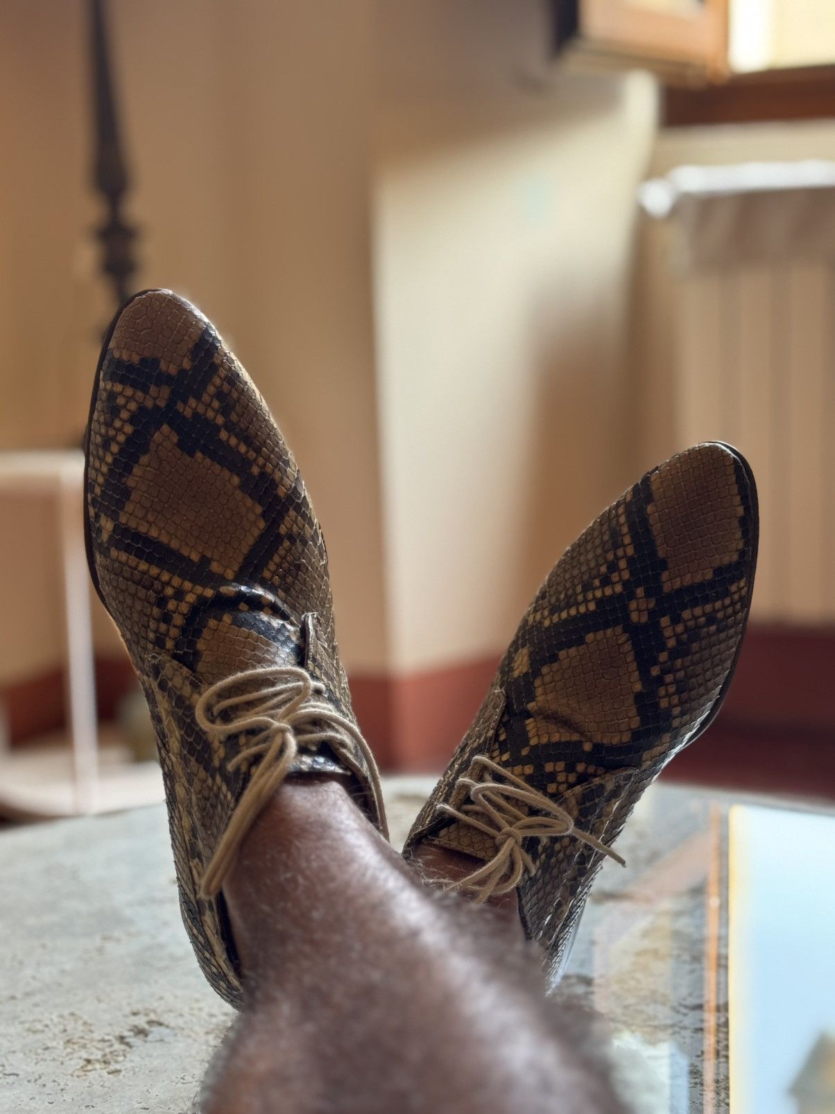 Handmade andmade Python Lace-Up Shoes – Rare Piece Size US 8 / EU 41 - 2 Thumbnail