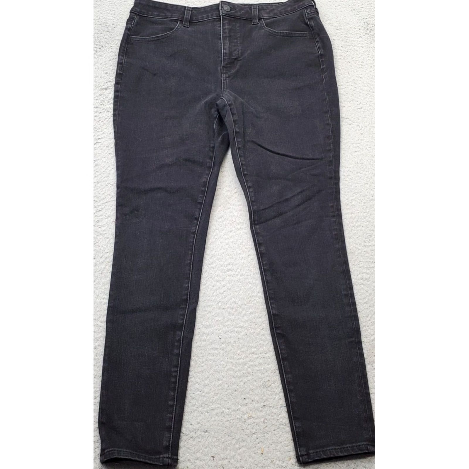 American Eagle Outfitters American Eagle Outfitters Jeans Women Size 12 Black Denim Dream Stretch Straight Leg Comfort Pockets 32 Inseam 26.75 in Mens Womens Girls Boys Size 34" / US 12 / IT 48 - 2 Thumbnail