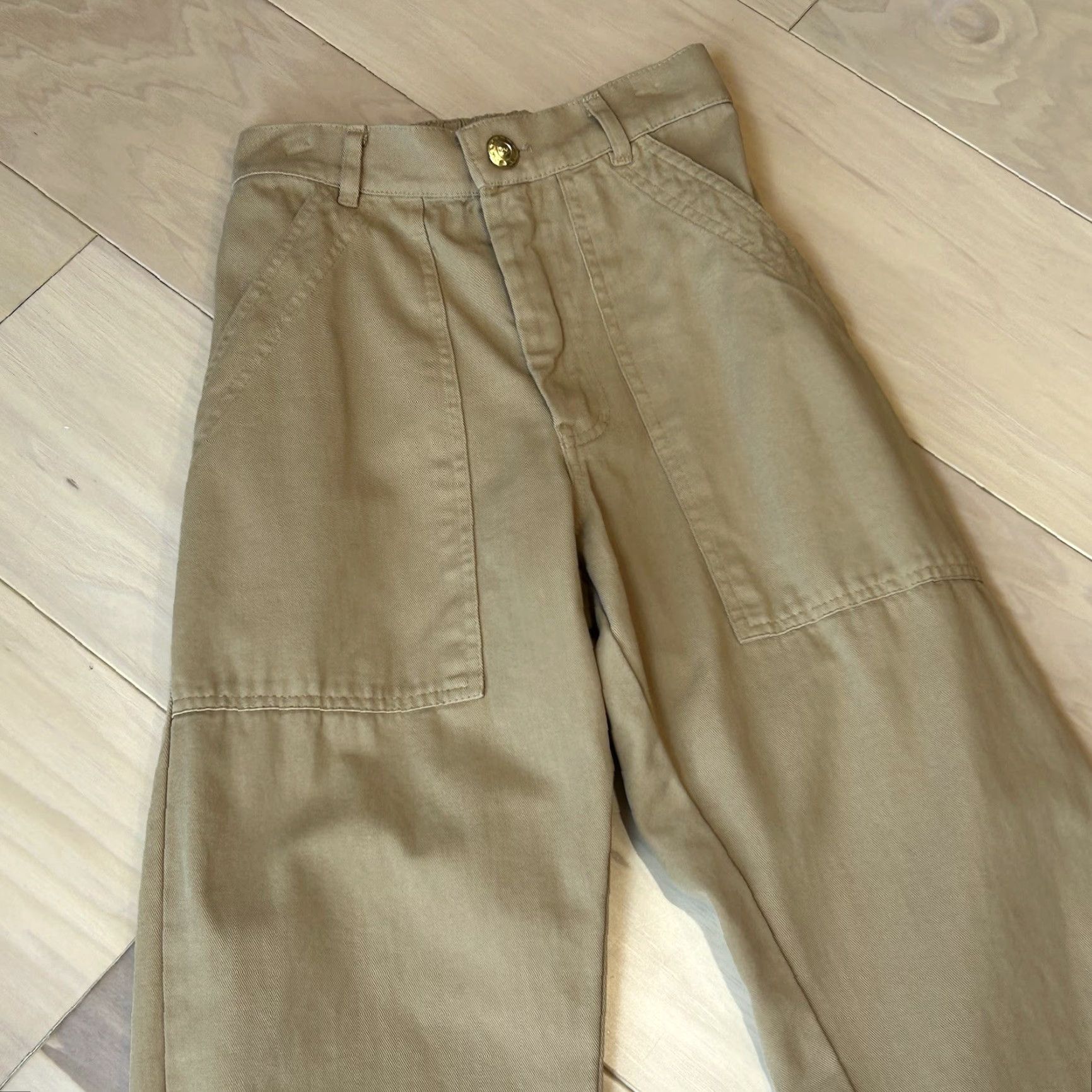Big Bud Press VINTAGE Big Bud Press Work Pants Twill Utility Trouser Women’s 2XS Tan Solid Patch Pockets High Rise Cotton Relaxed Jeans 29in 24in 11 Rise Mens? Size 24" / US 00 / IT 34 - 2 Thumbnail