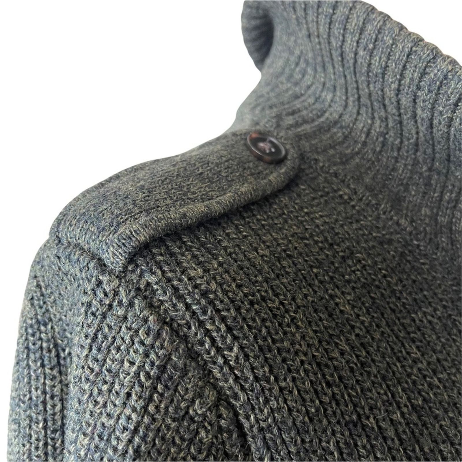 H&M H&M Ribbed Double Breasted Long Sleeve Cardigan Green Small Size S / US 4 / IT 40 - 6 Thumbnail