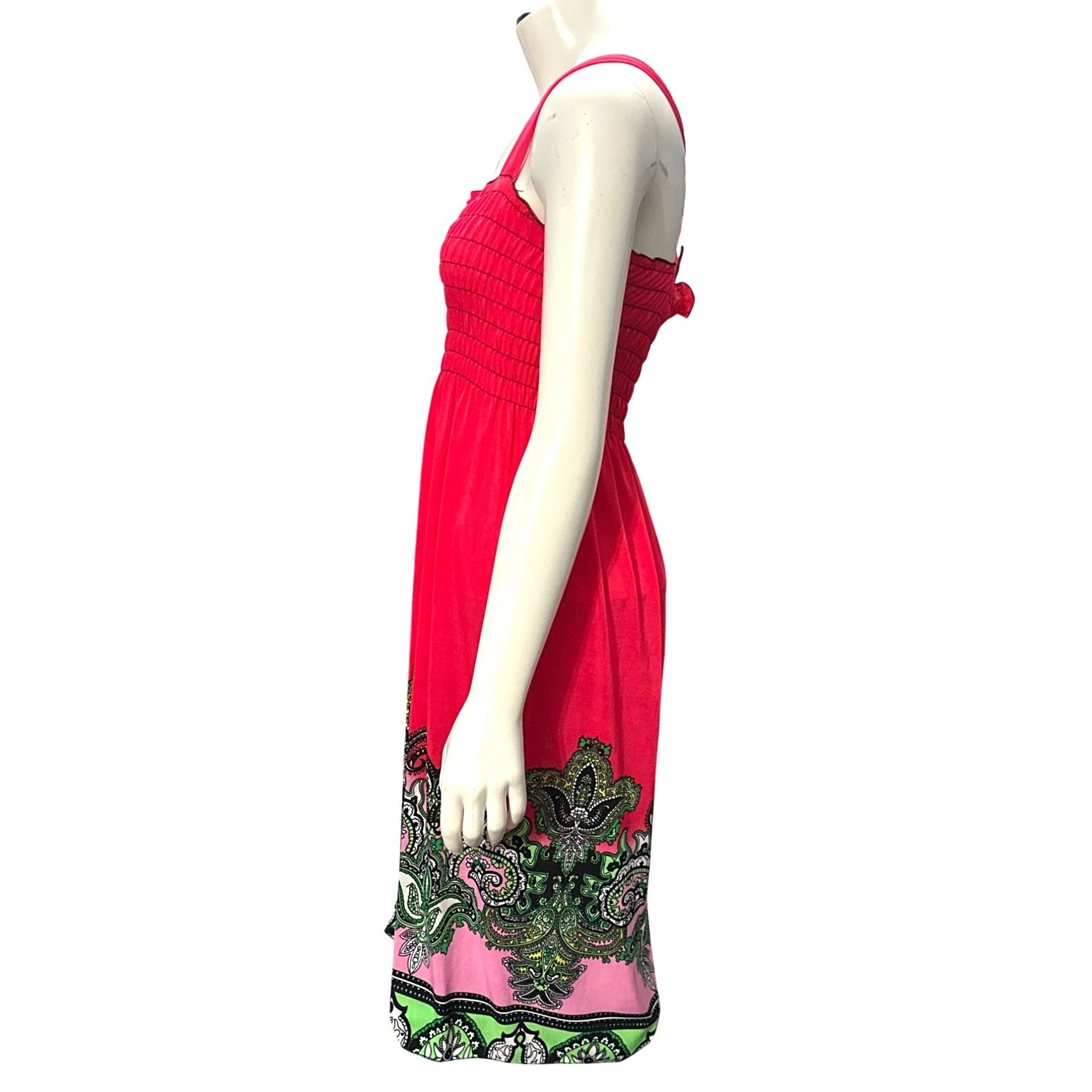 Other Ace Fashion Boho Paisley Bright Pink Print Sundress Sleevele Size XXL / US 16-18 / IT 52-54 - 3 Thumbnail